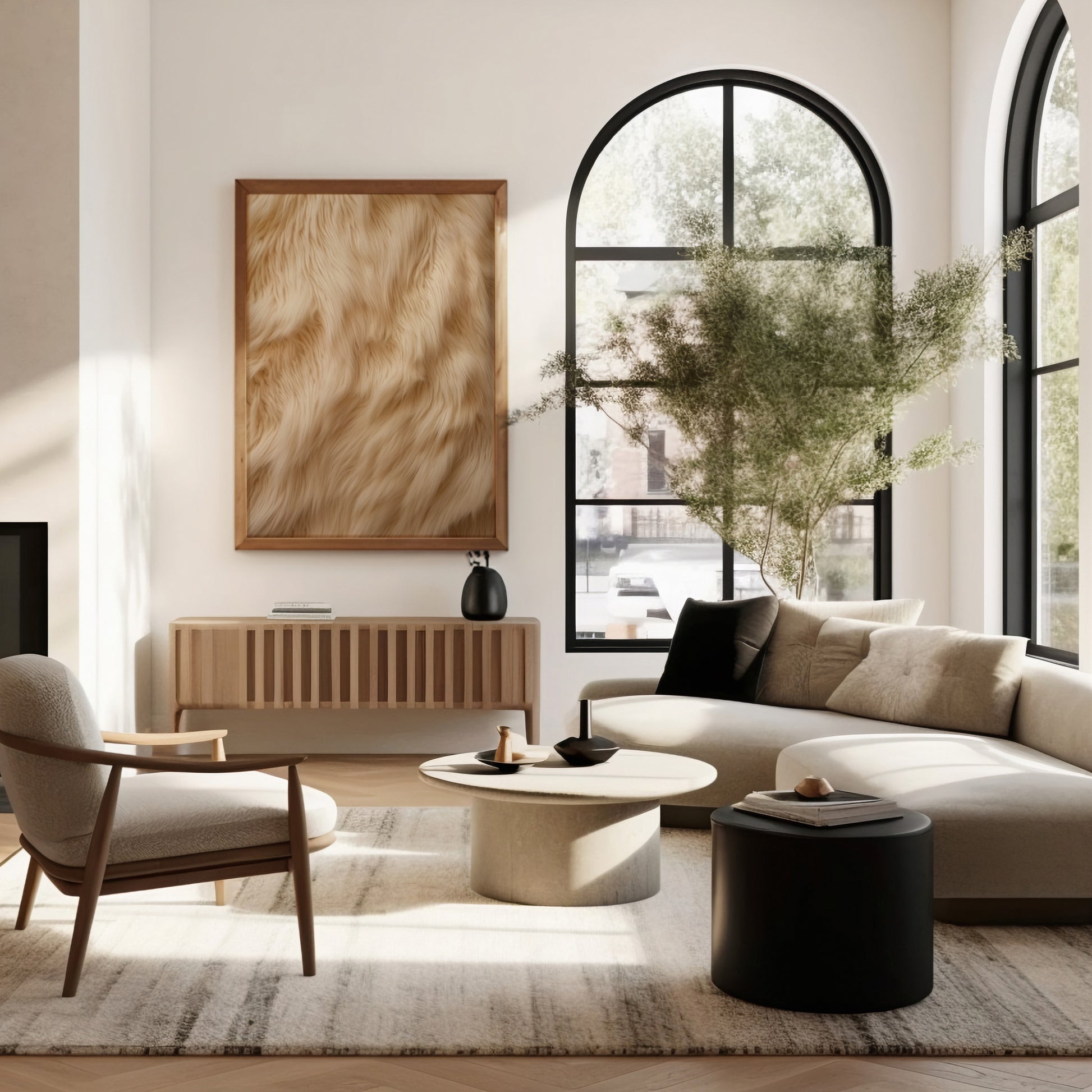 Design Concept No. 40 for Golden Luxe Fur Modern Poster Art