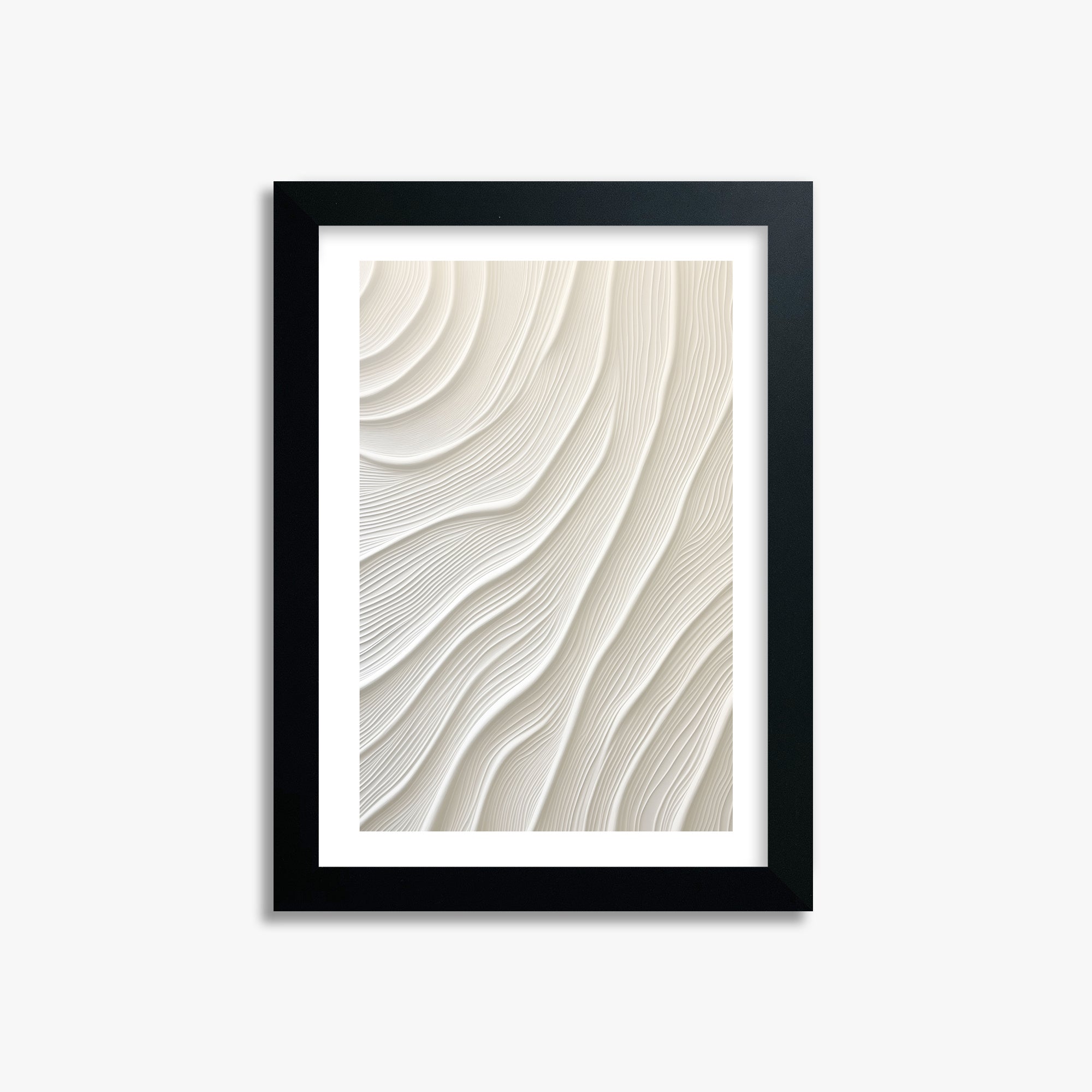 Snowdrift Layers, 21x30cm Framed Poster With Black Frame