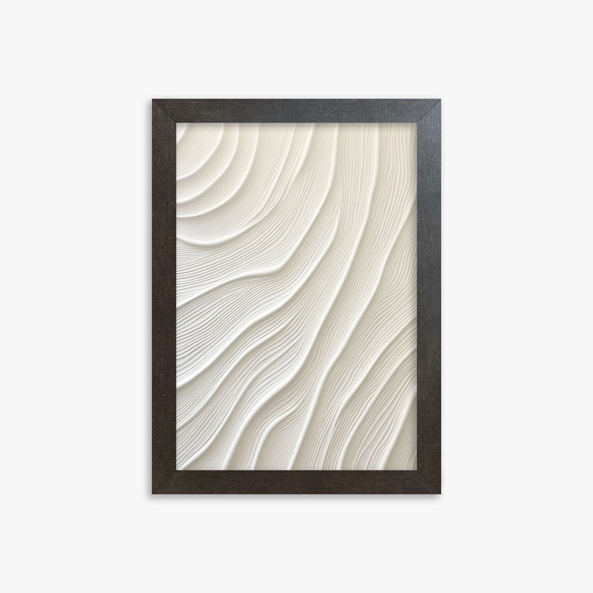 Snowdrift Layers, 21x30cm Framed Poster With Espresso Frame