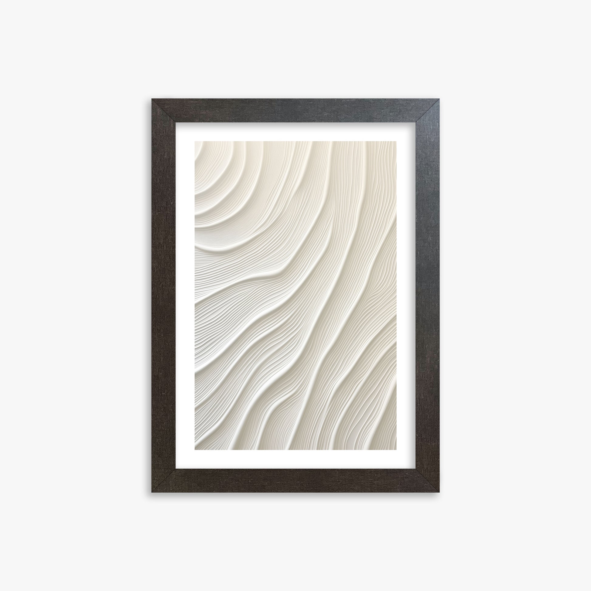 Snowdrift Layers, 21x30cm Framed Poster With Espresso Frame