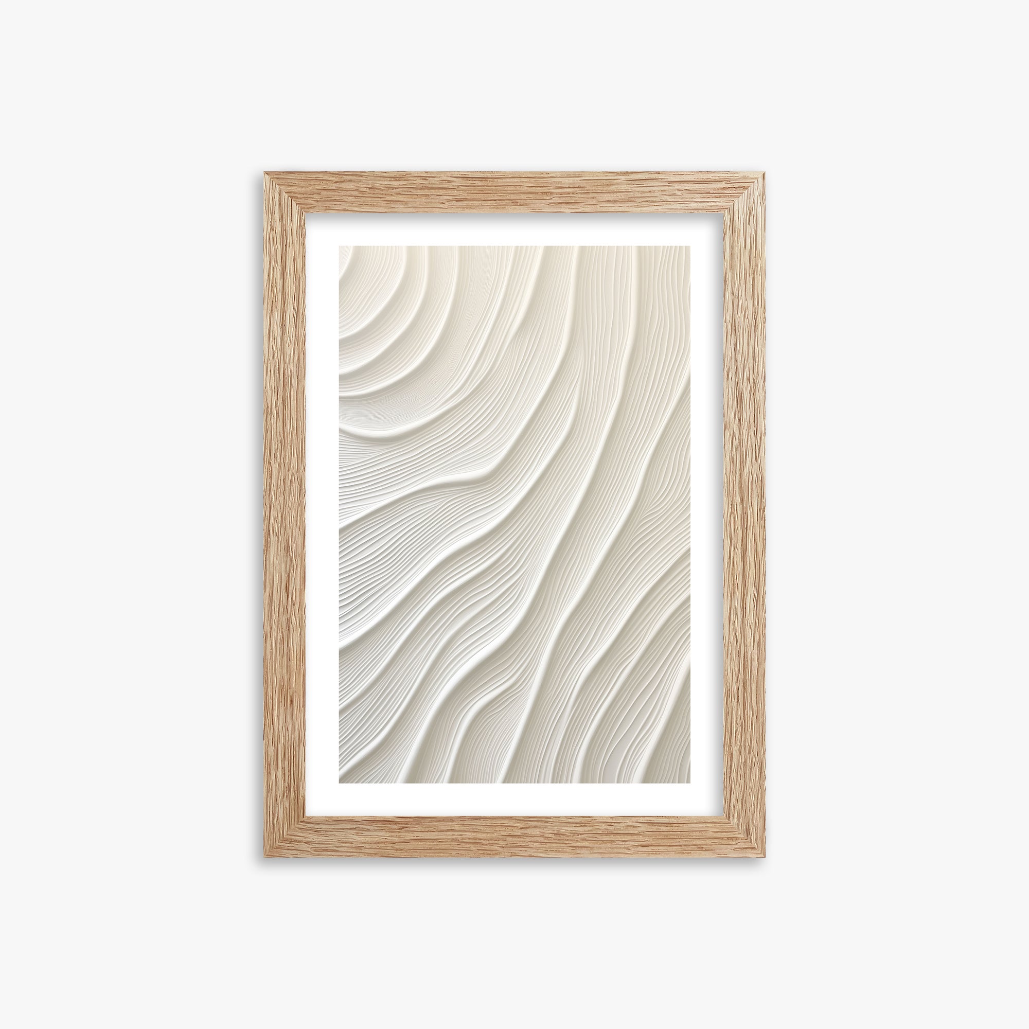 Snowdrift Layers, 21x30cm Framed Poster With Raw Oak Frame