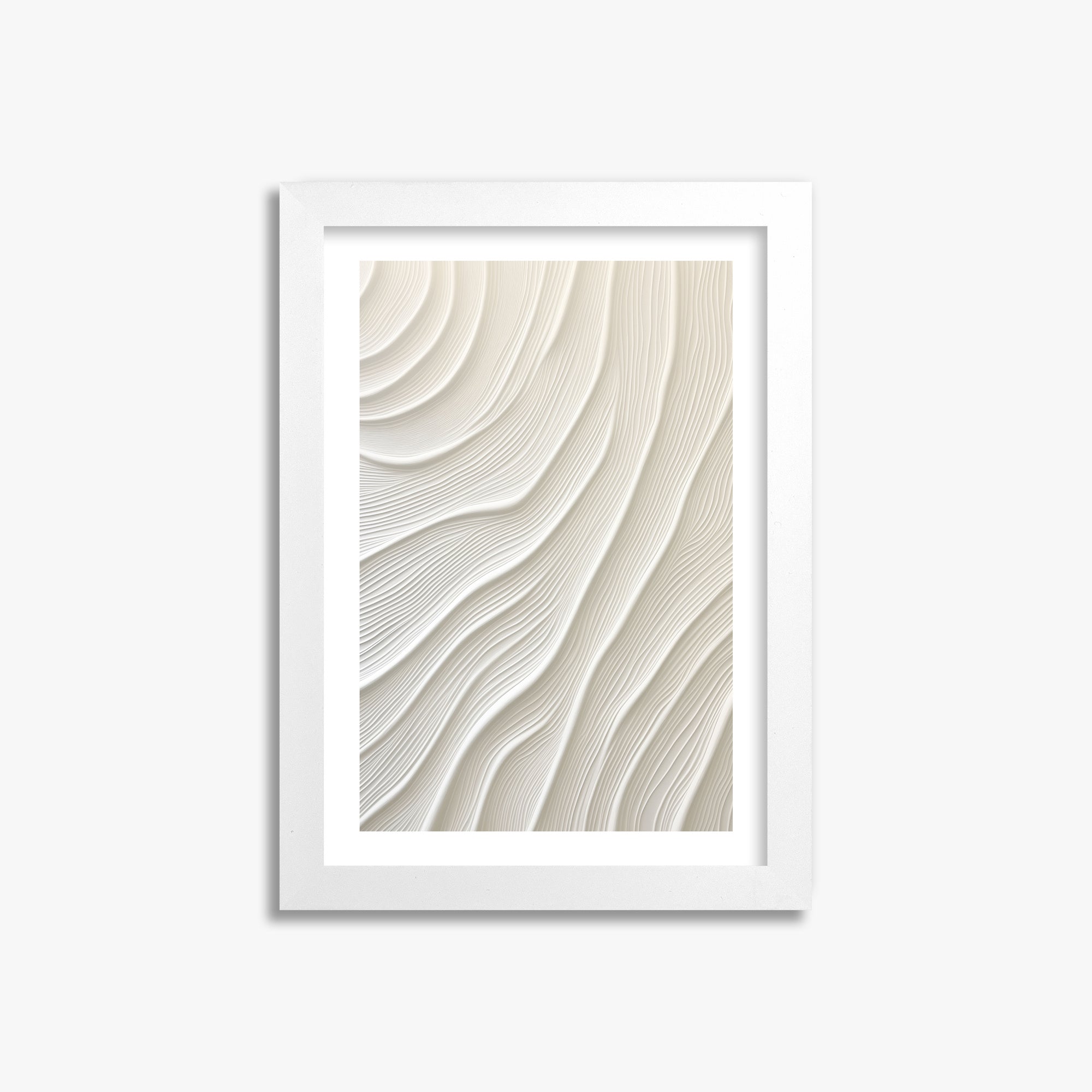 Snowdrift Layers, 21x30cm Framed Poster With White Frame