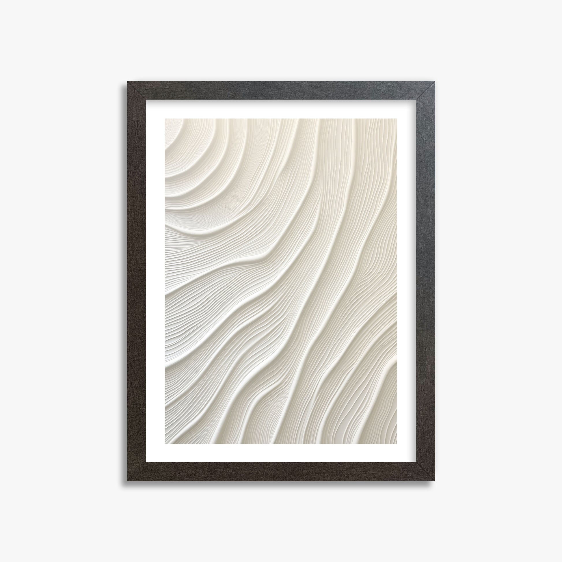 Snowdrift Layers, 30x40cm Framed Poster With Espresso Frame