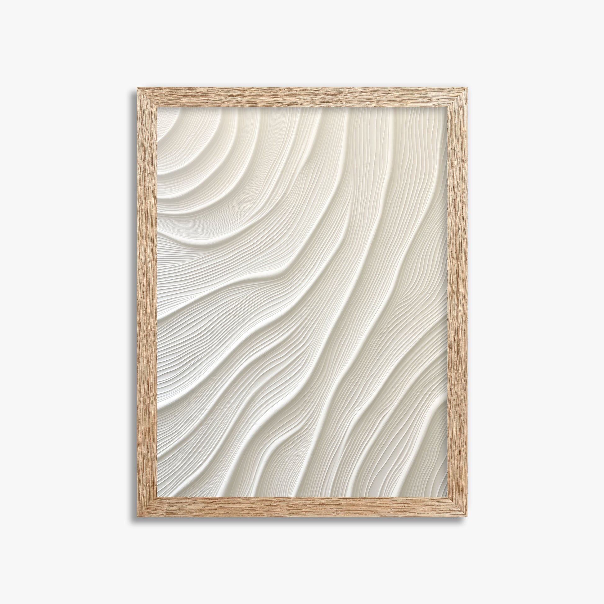 Snowdrift Layers, 30x40cm Framed Poster With Raw Oak Frame