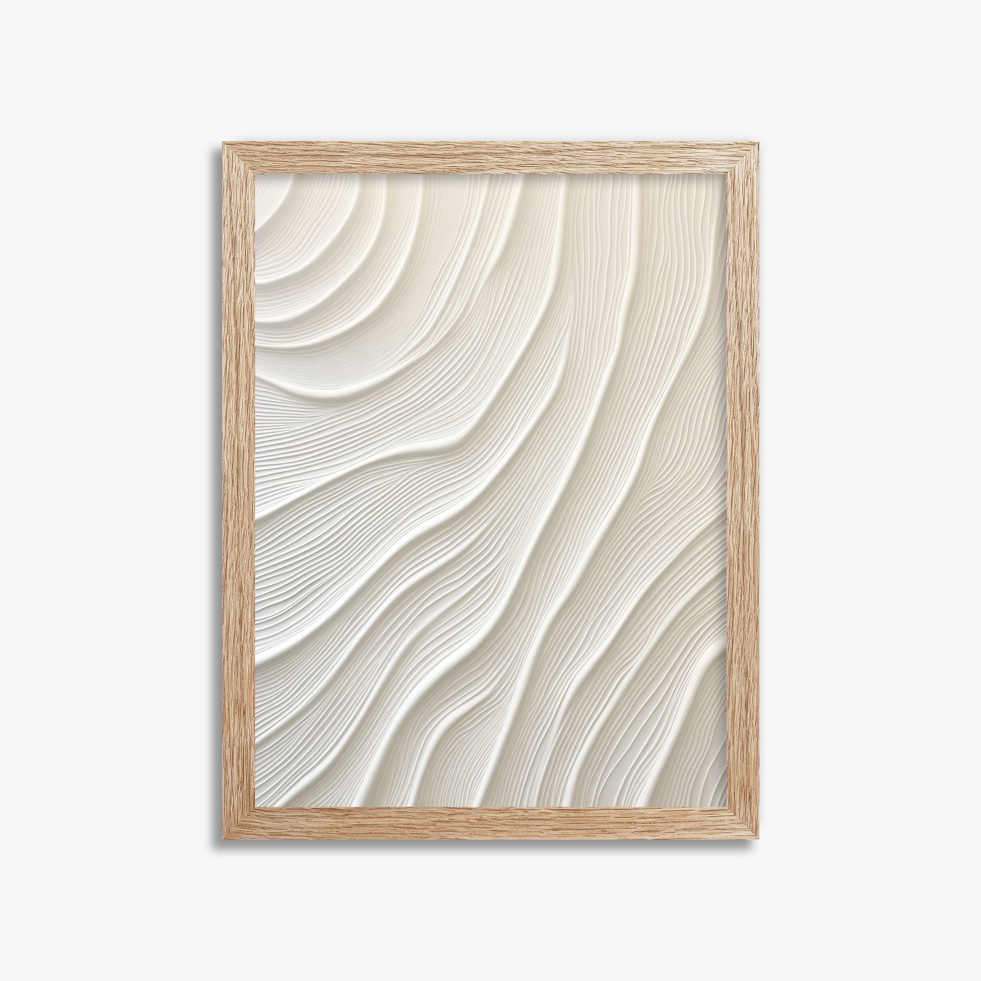 Snowdrift Layers, 30x40cm Framed Poster With Raw Oak Frame