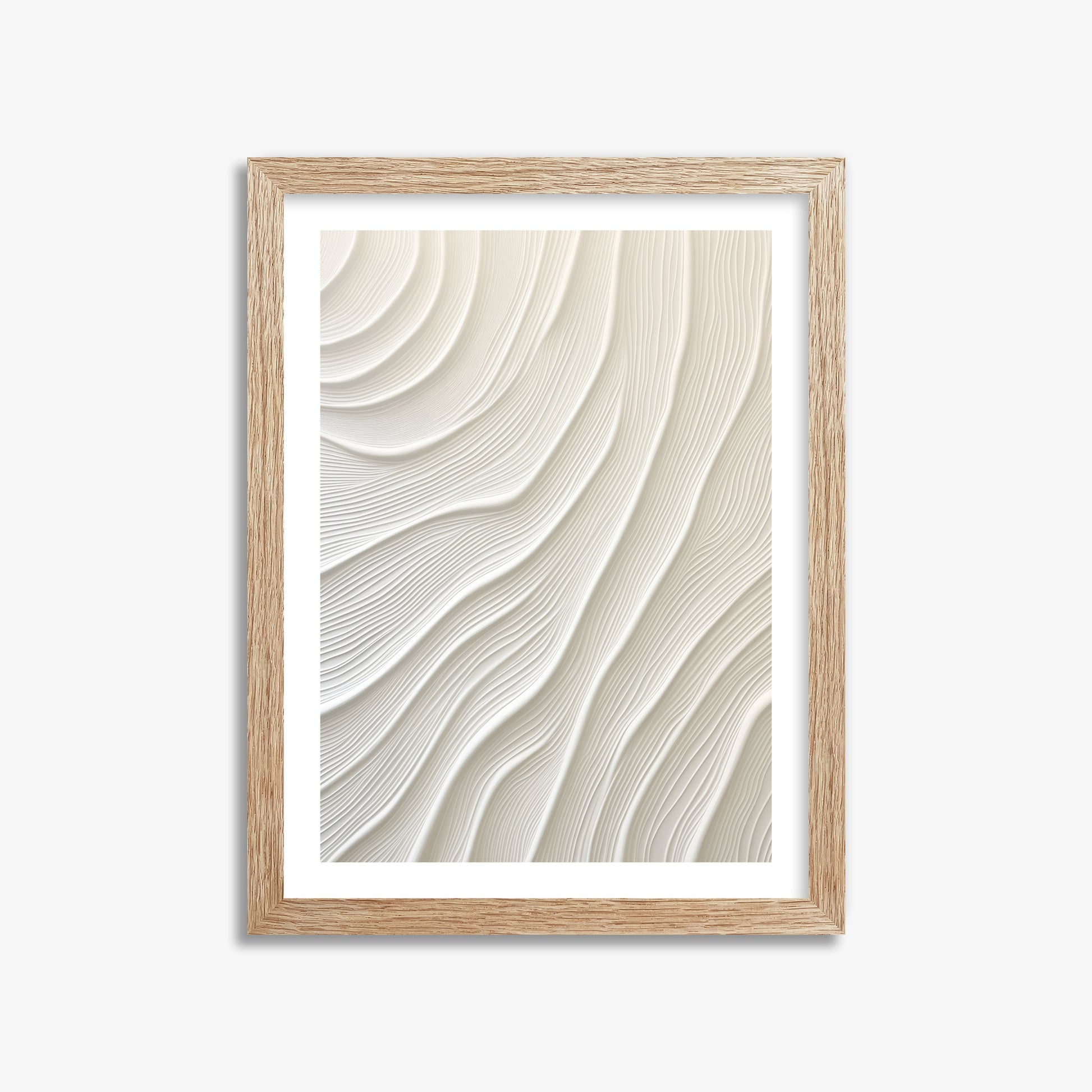 Snowdrift Layers, 30x40cm Framed Poster With Raw Oak Frame