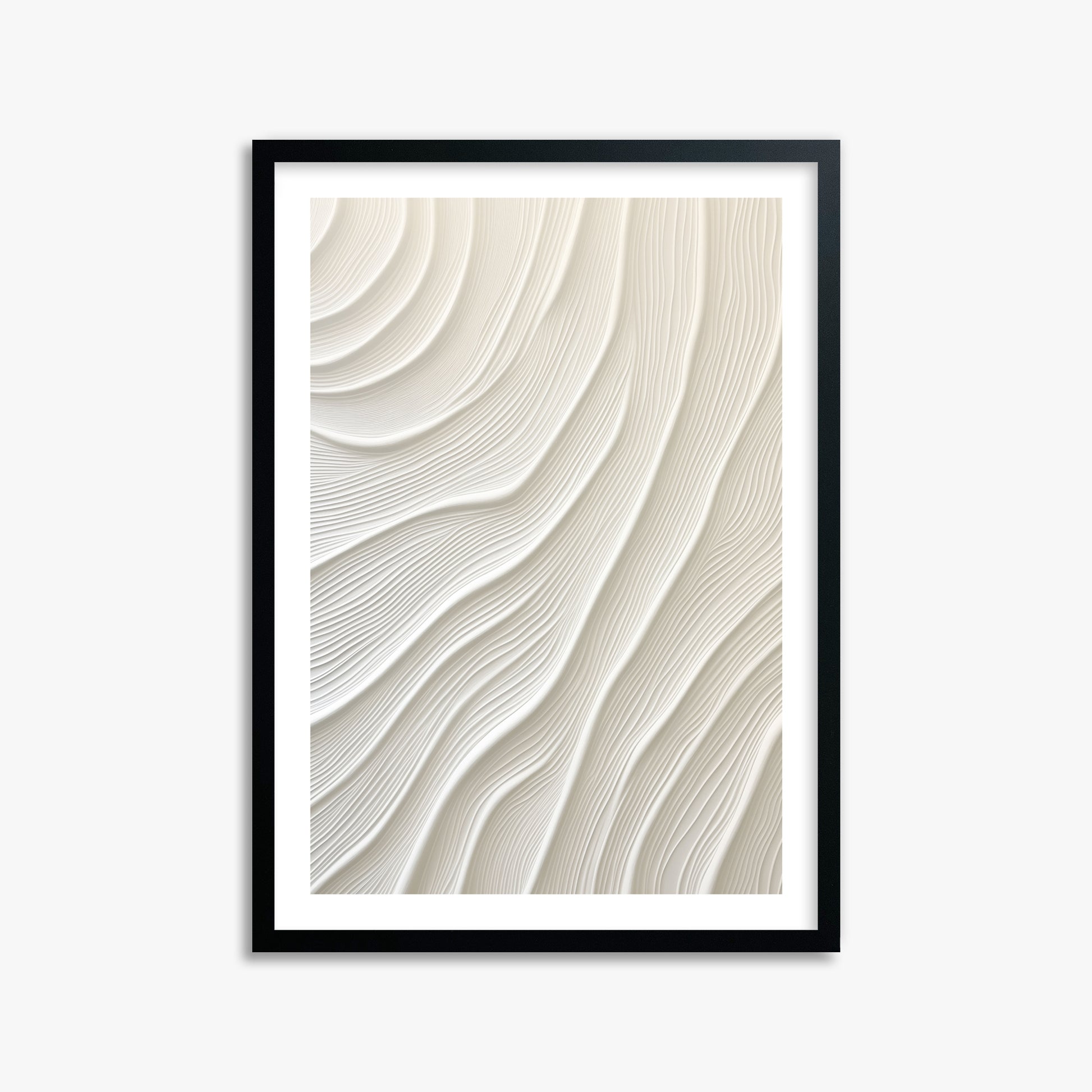 Snowdrift Layers, 50x70cm Framed Poster With Black Frame