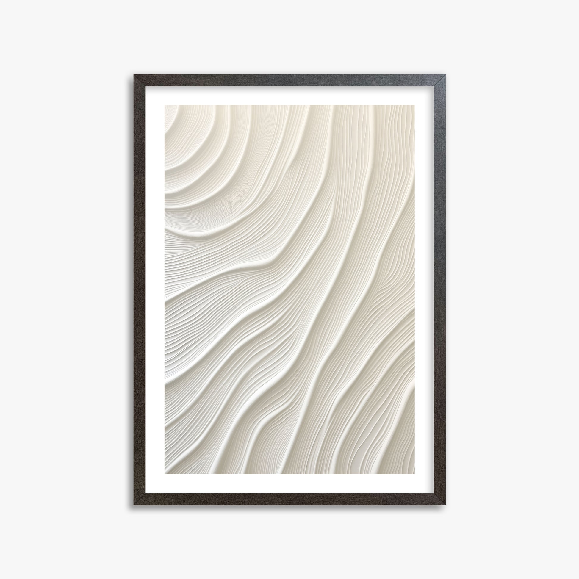 Snowdrift Layers, 50x70cm Framed Poster With Espresso Frame