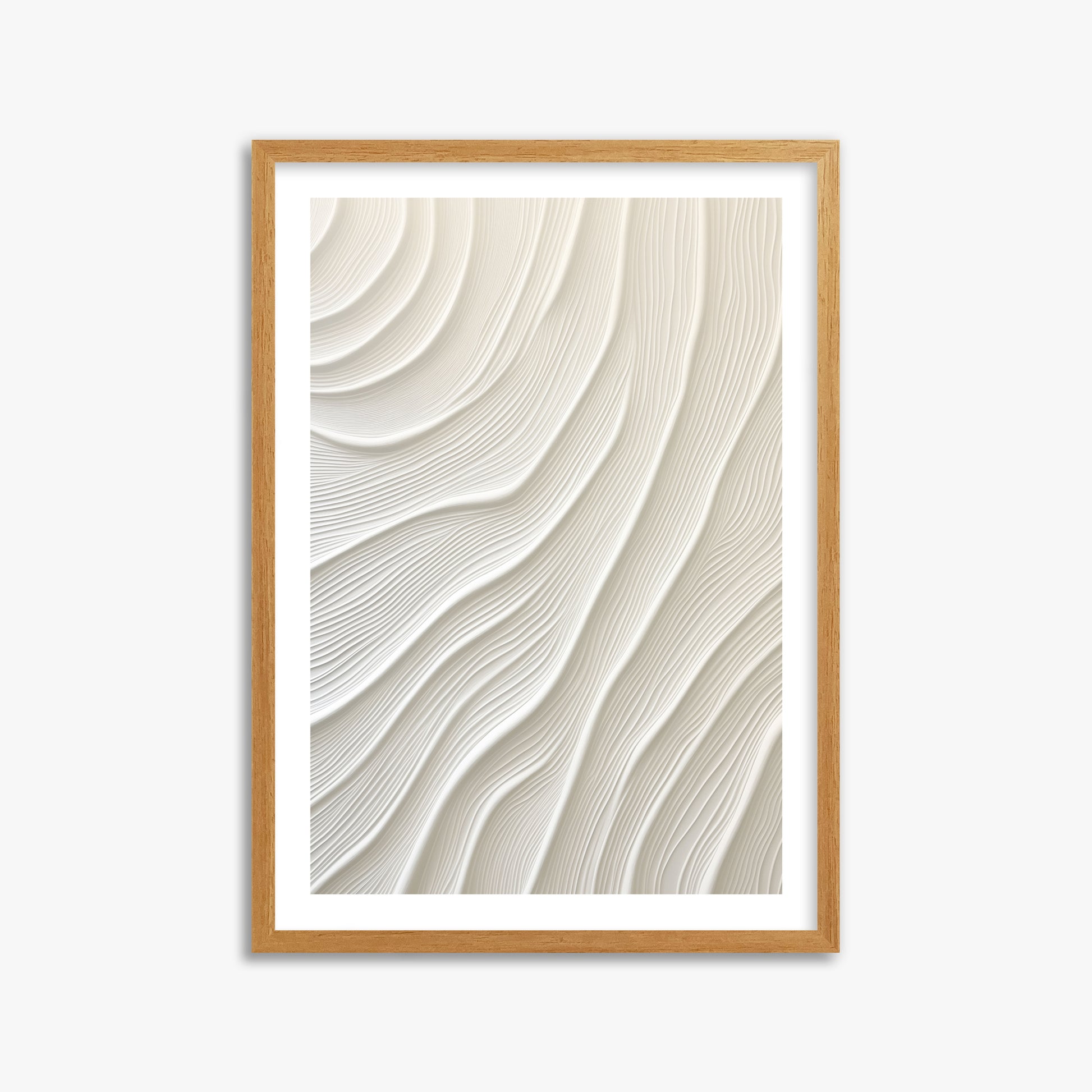 Snowdrift Layers, 50x70cm Framed Poster With Oak Frame