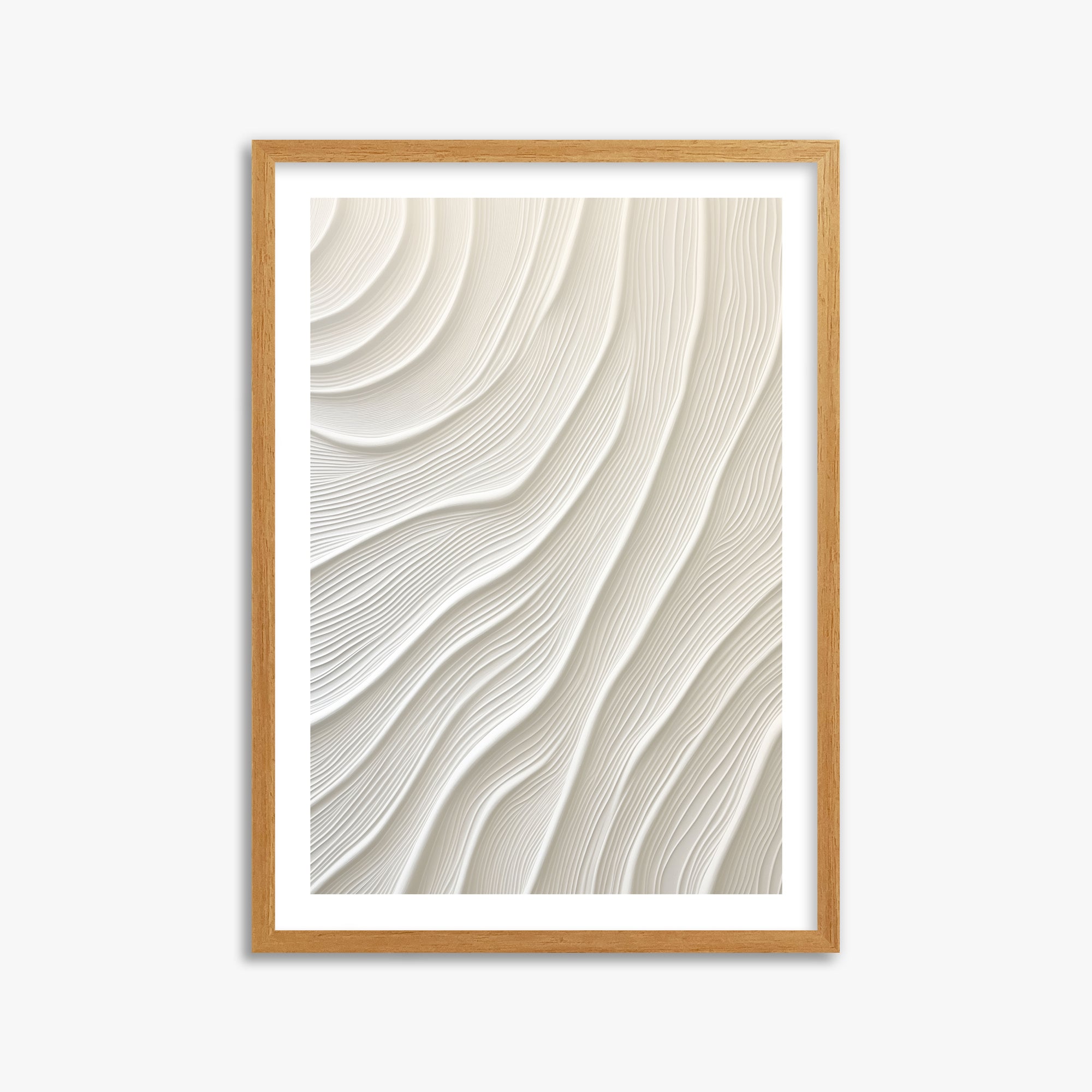 Snowdrift Layers, 50x70cm Framed Poster With Oak Frame