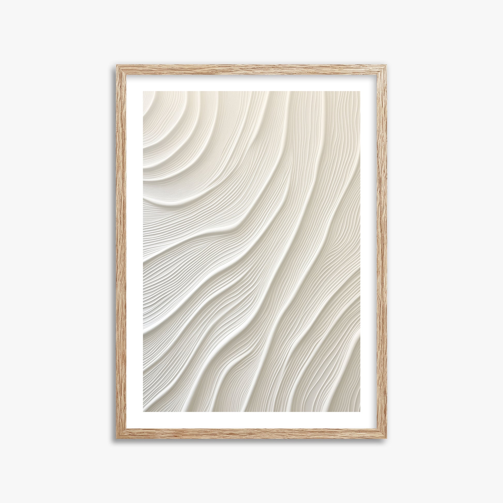 Snowdrift Layers, 50x70cm Framed Poster With Raw Oak Frame