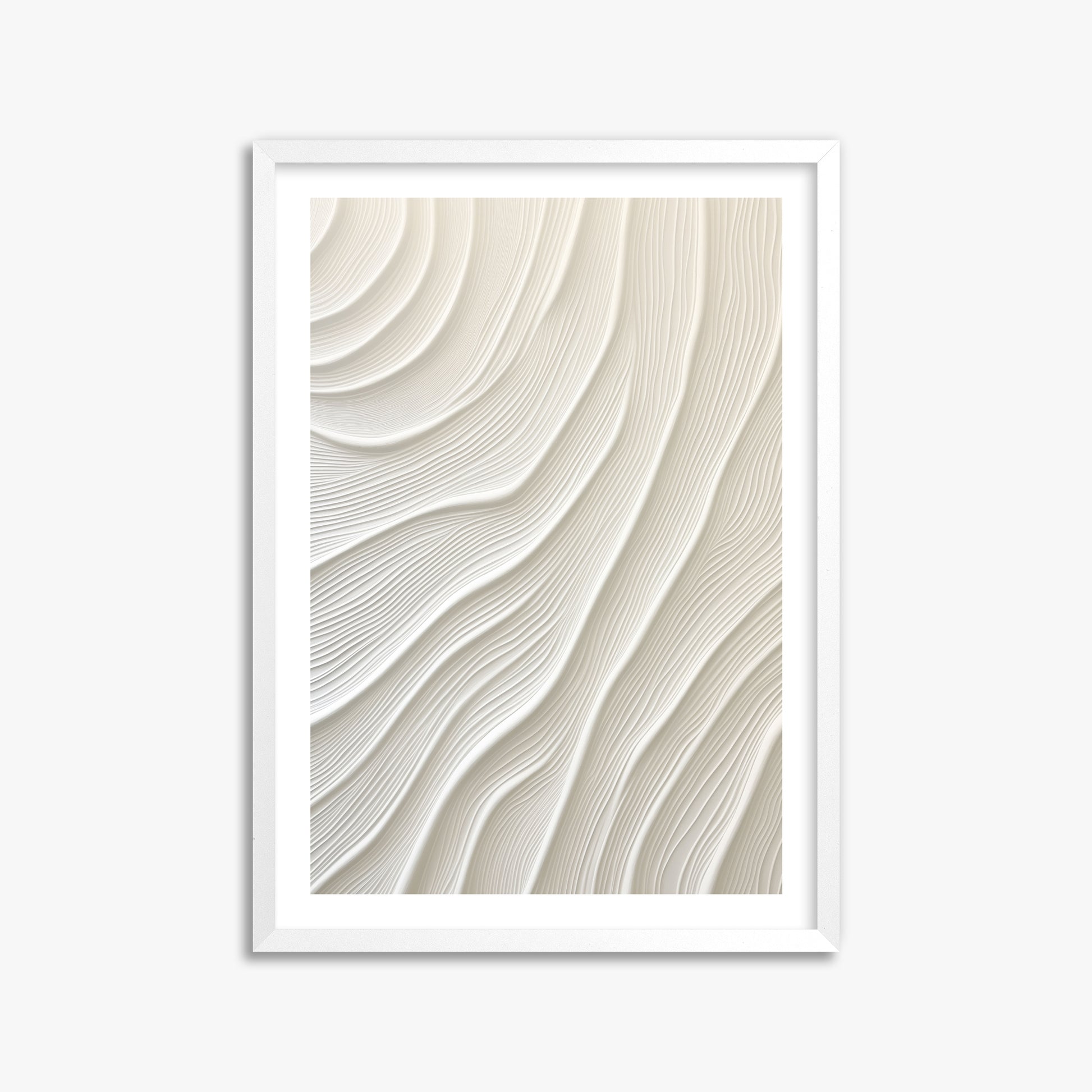 Snowdrift Layers, 50x70cm Framed Poster With White Frame