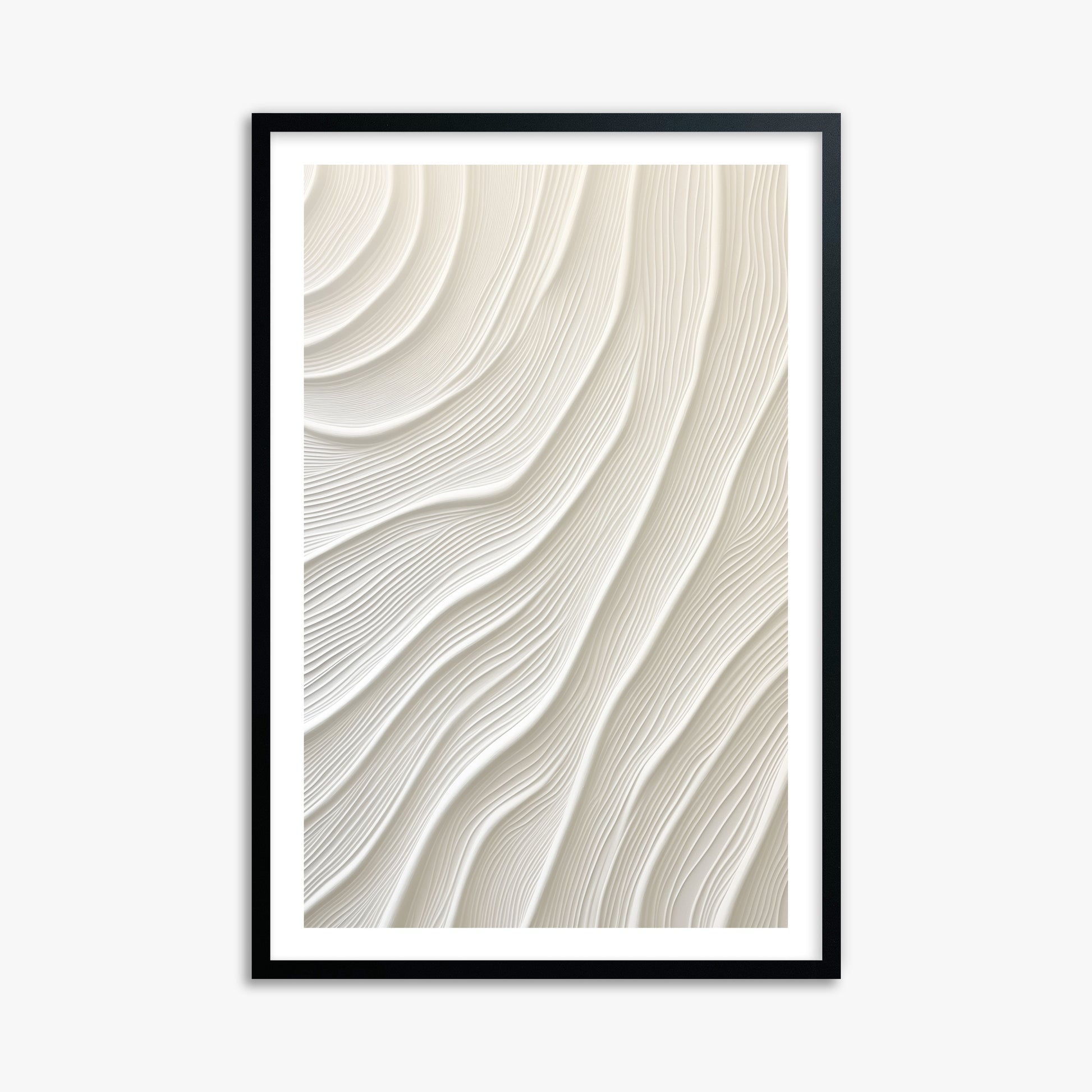 Snowdrift Layers, 61x91cm Framed Poster With Black Frame