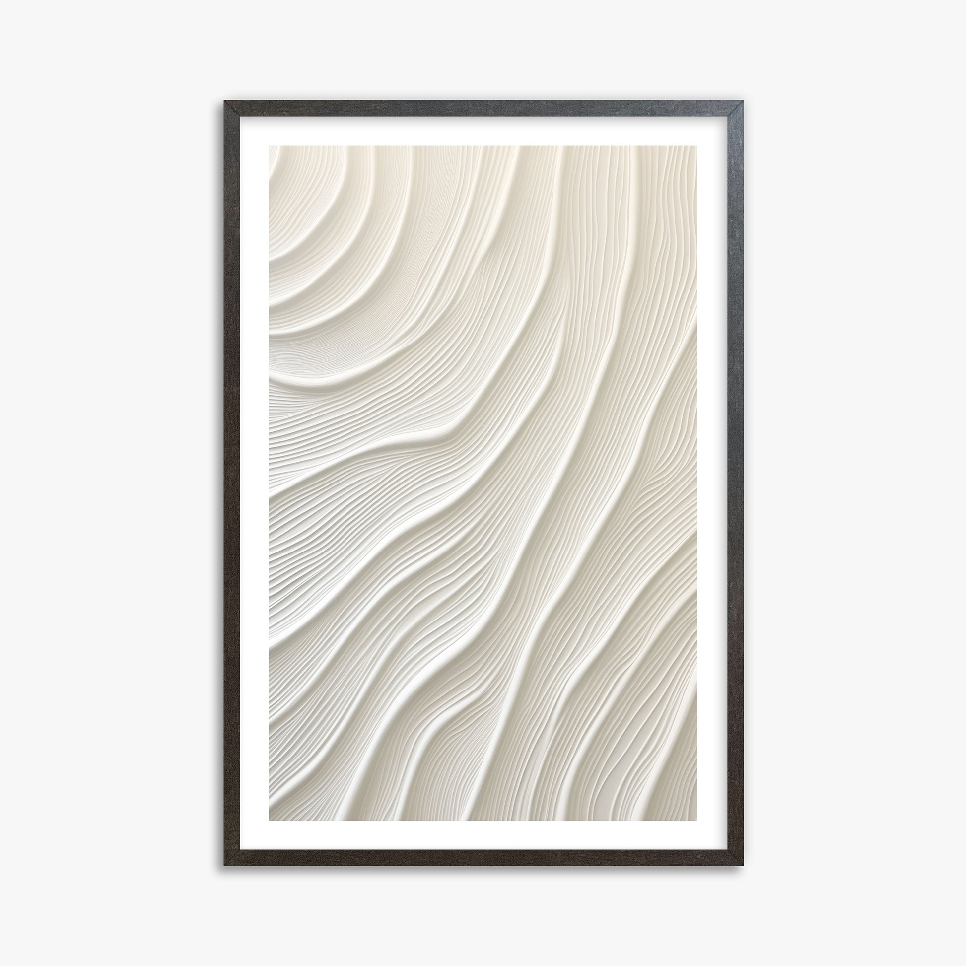 Snowdrift Layers, 61x91cm Framed Poster With Espresso Frame