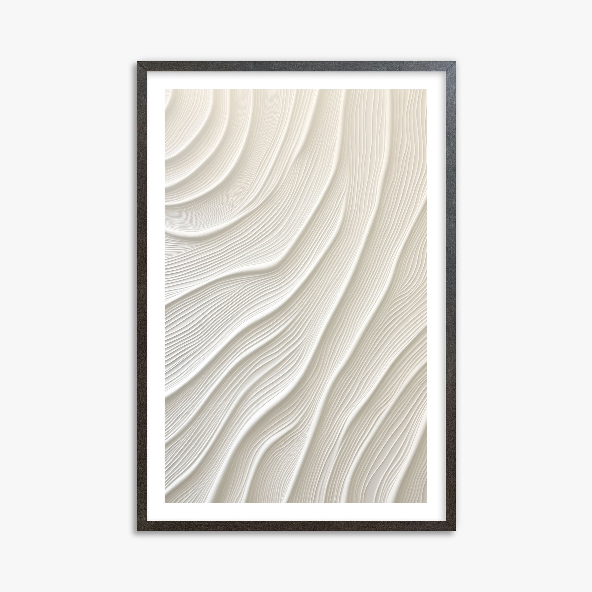 Snowdrift Layers, 61x91cm Framed Poster With Espresso Frame