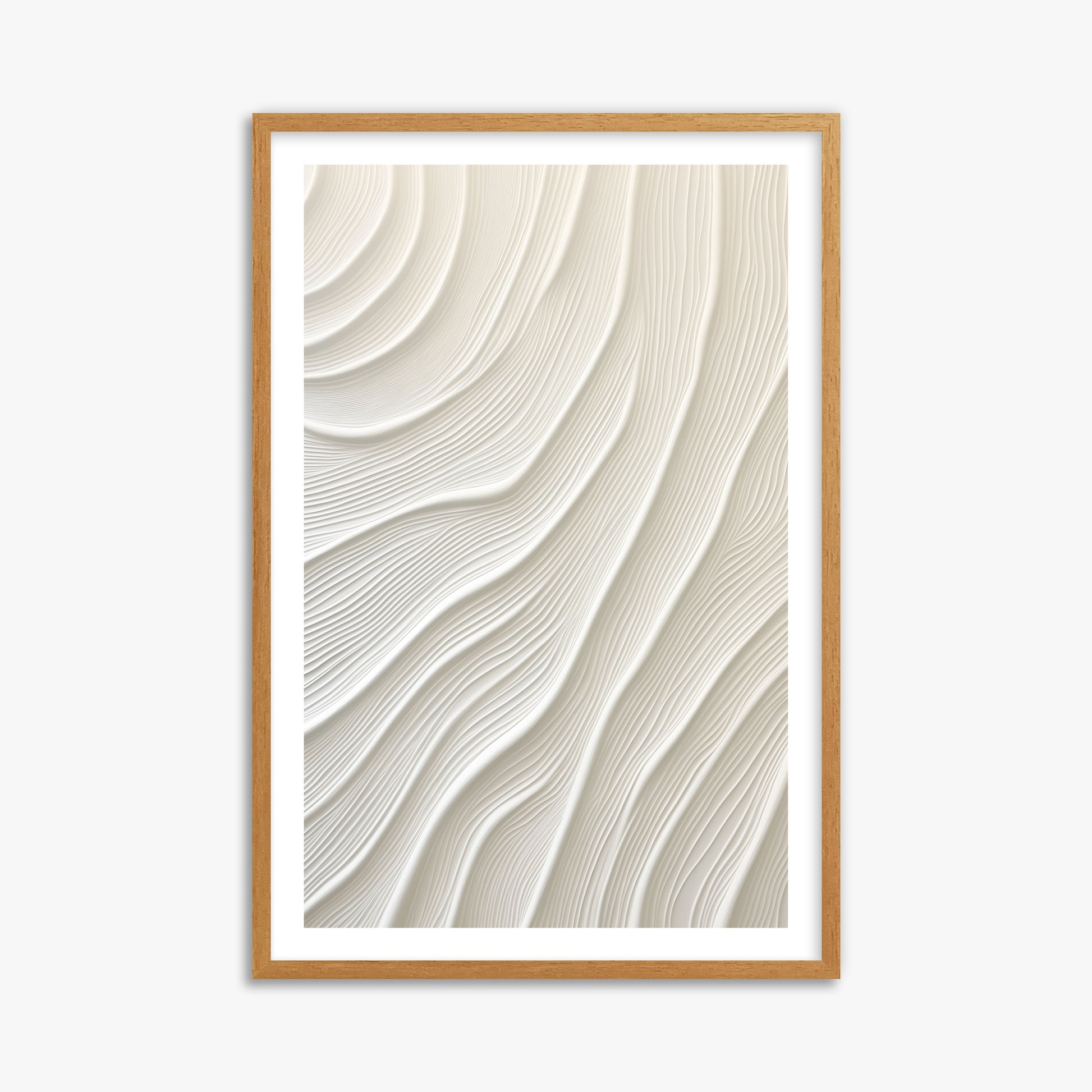 Snowdrift Layers, 61x91cm Framed Poster With Oak Frame