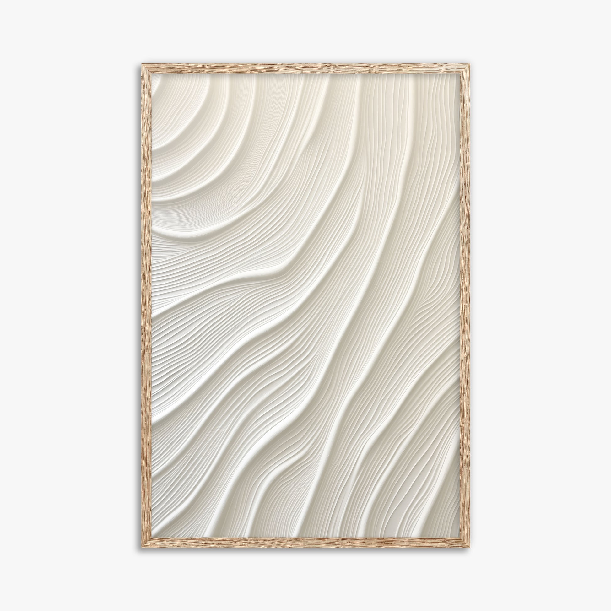 Snowdrift Layers, 61x91cm Framed Poster With Raw Oak Frame
