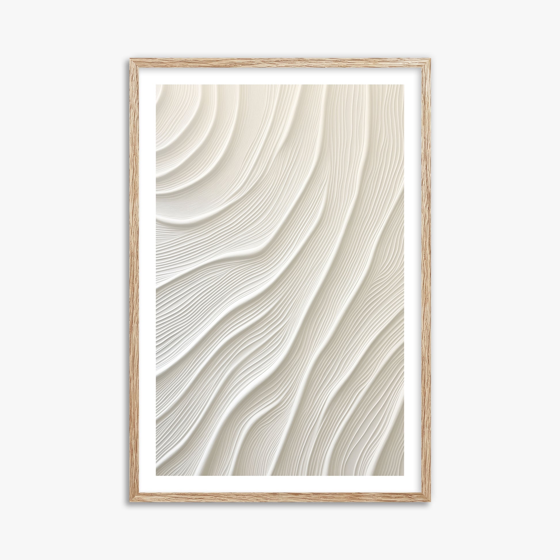Snowdrift Layers, 61x91cm Framed Poster With Raw Oak Frame