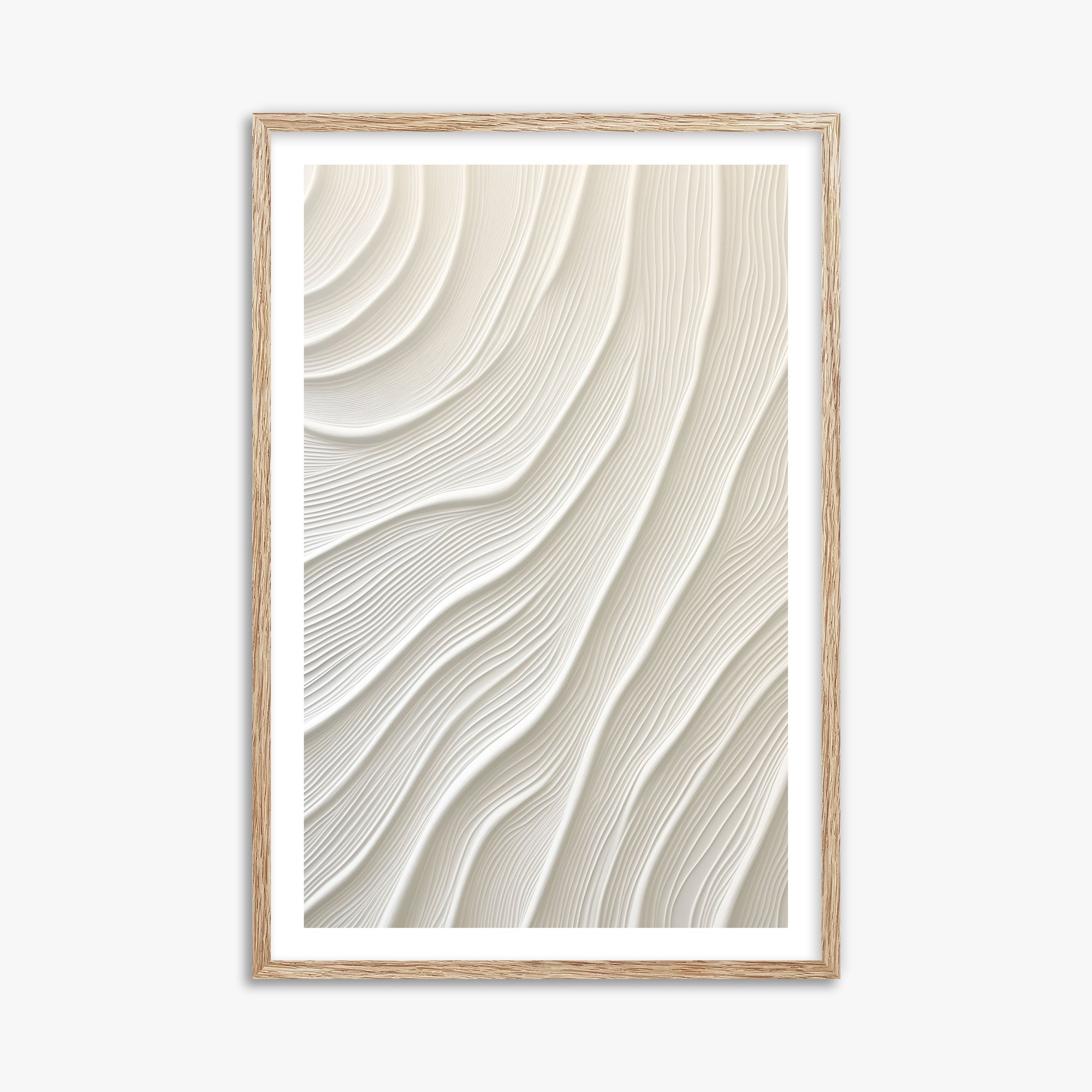 Snowdrift Layers, 61x91cm Framed Poster With Raw Oak Frame
