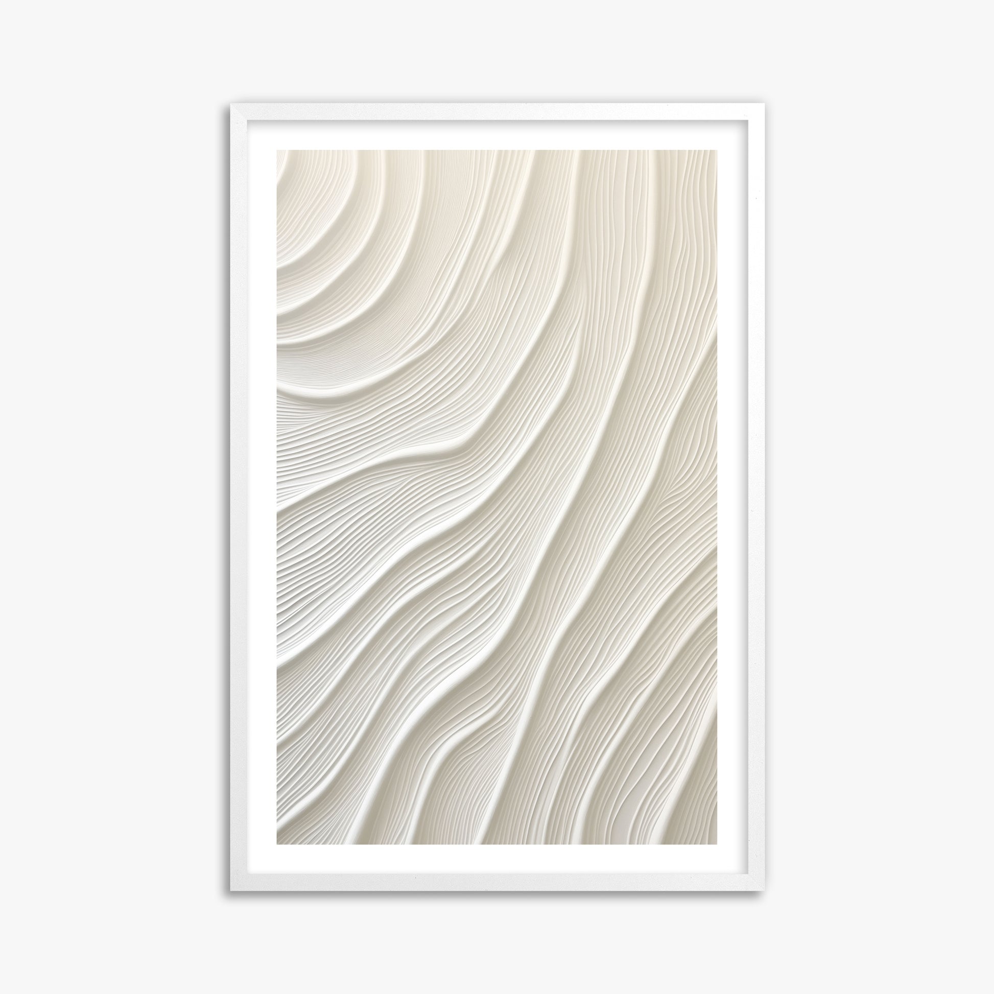 Snowdrift Layers, 61x91cm Framed Poster With White Frame