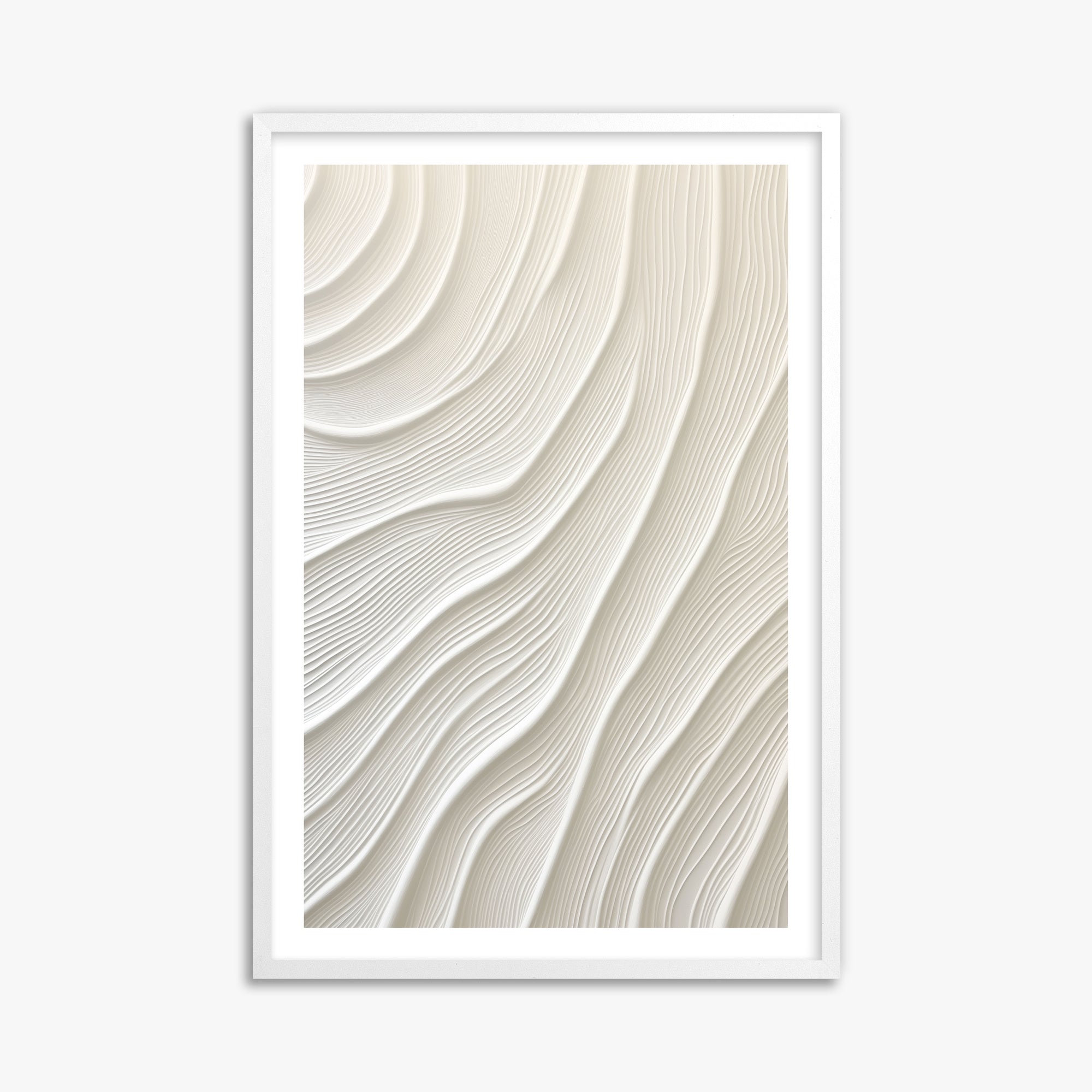 Snowdrift Layers, 61x91cm Framed Poster With White Frame