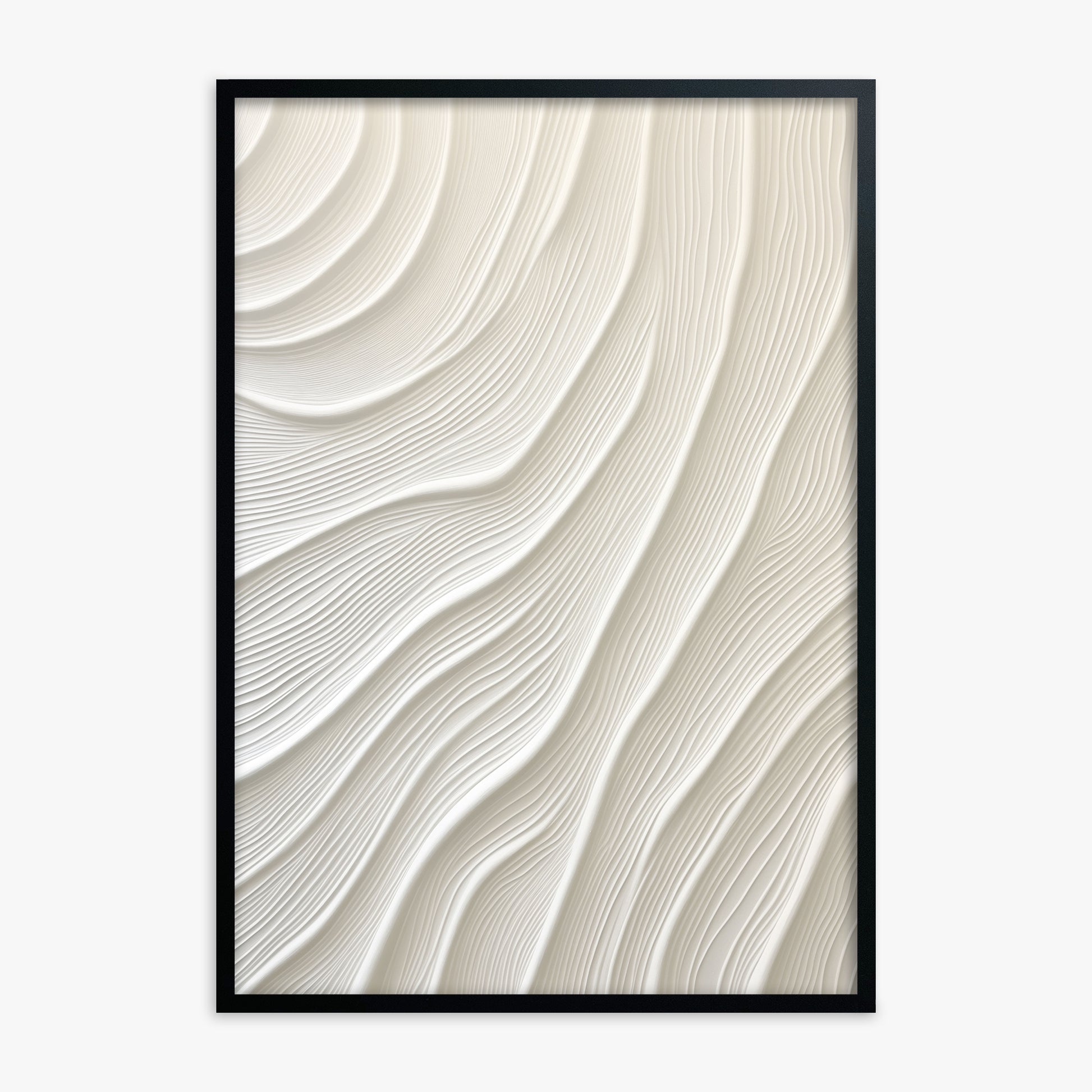 Snowdrift Layers, Black Framed Poster With Black Frame