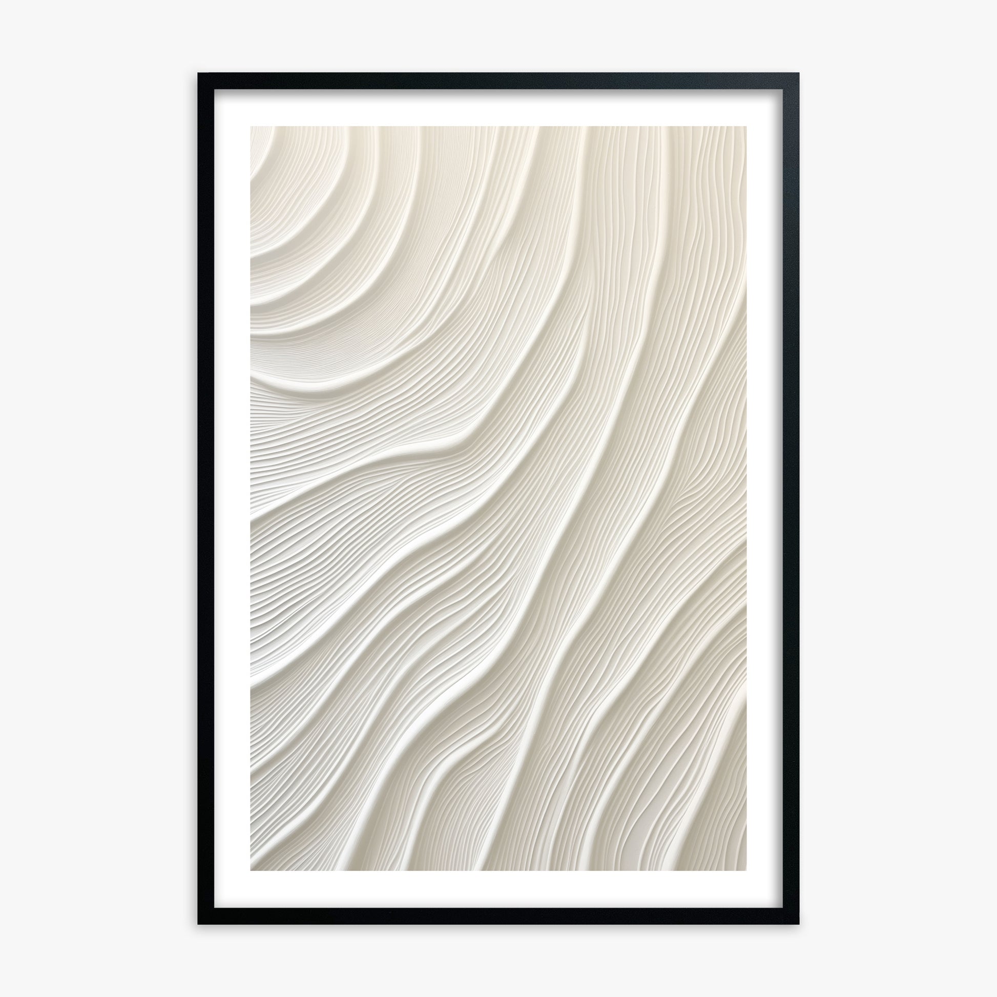 Snowdrift Layers, 70x100cm Framed Poster With Black Frame