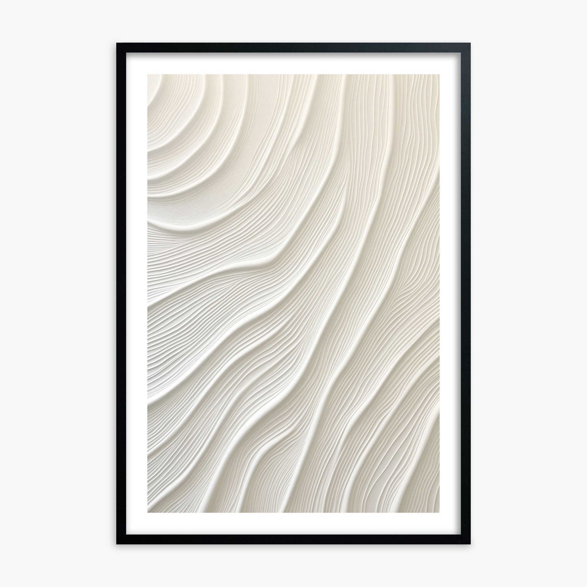 Snowdrift Layers, 70x100cm Framed Poster With Black Frame