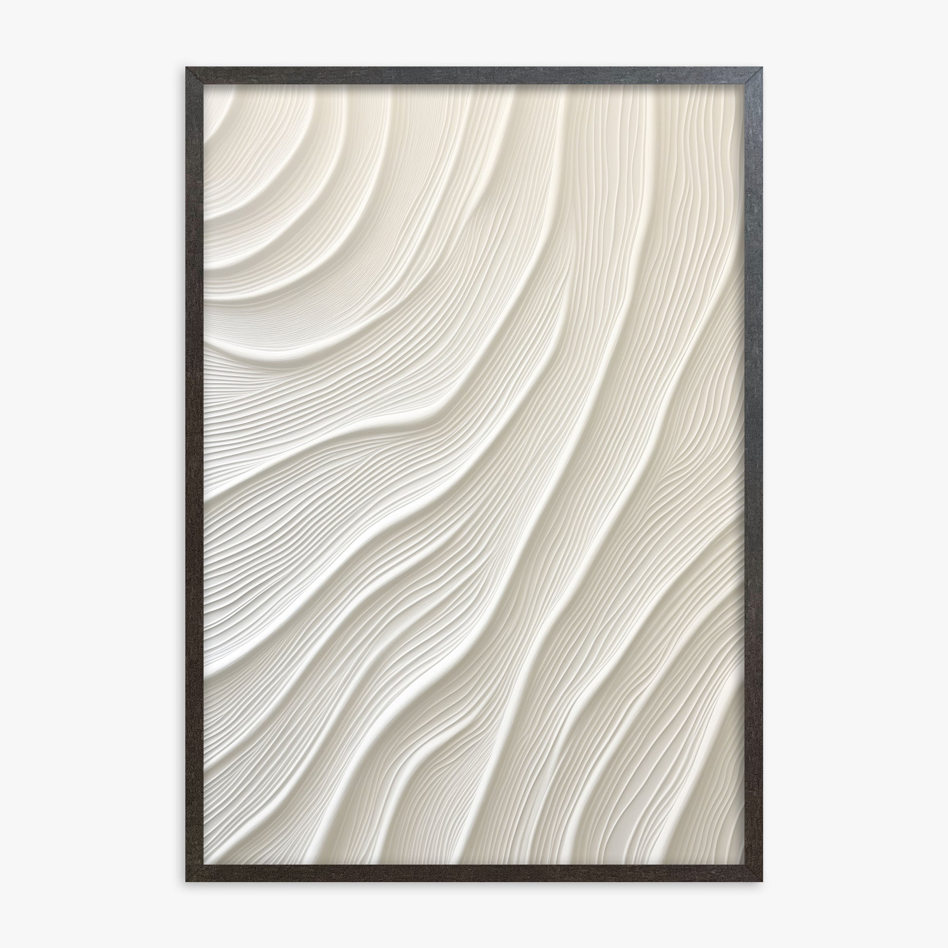 Snowdrift Layers, 70x100cm Framed Poster With Espresso Frame