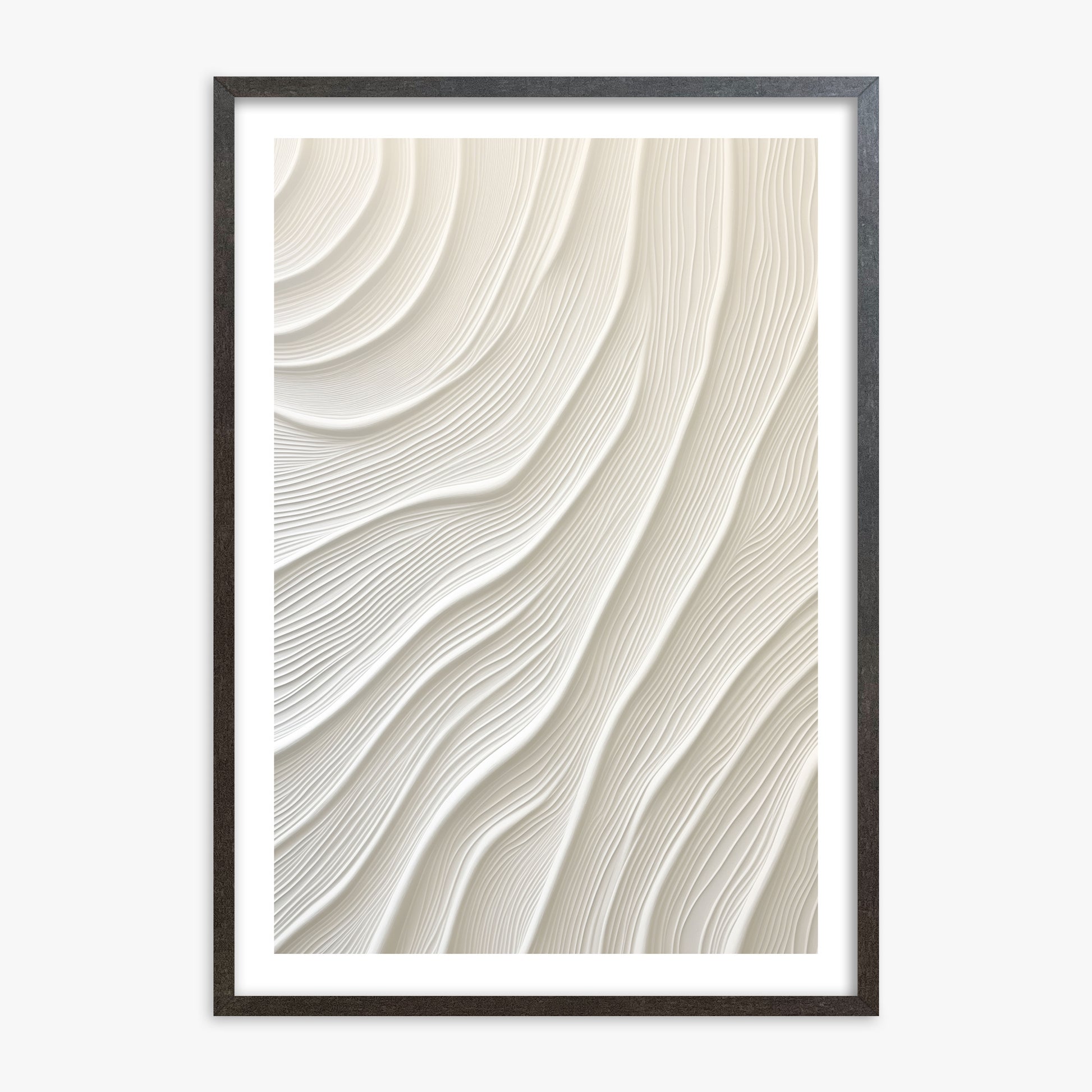 Snowdrift Layers, 70x100cm Framed Poster With Espresso Frame