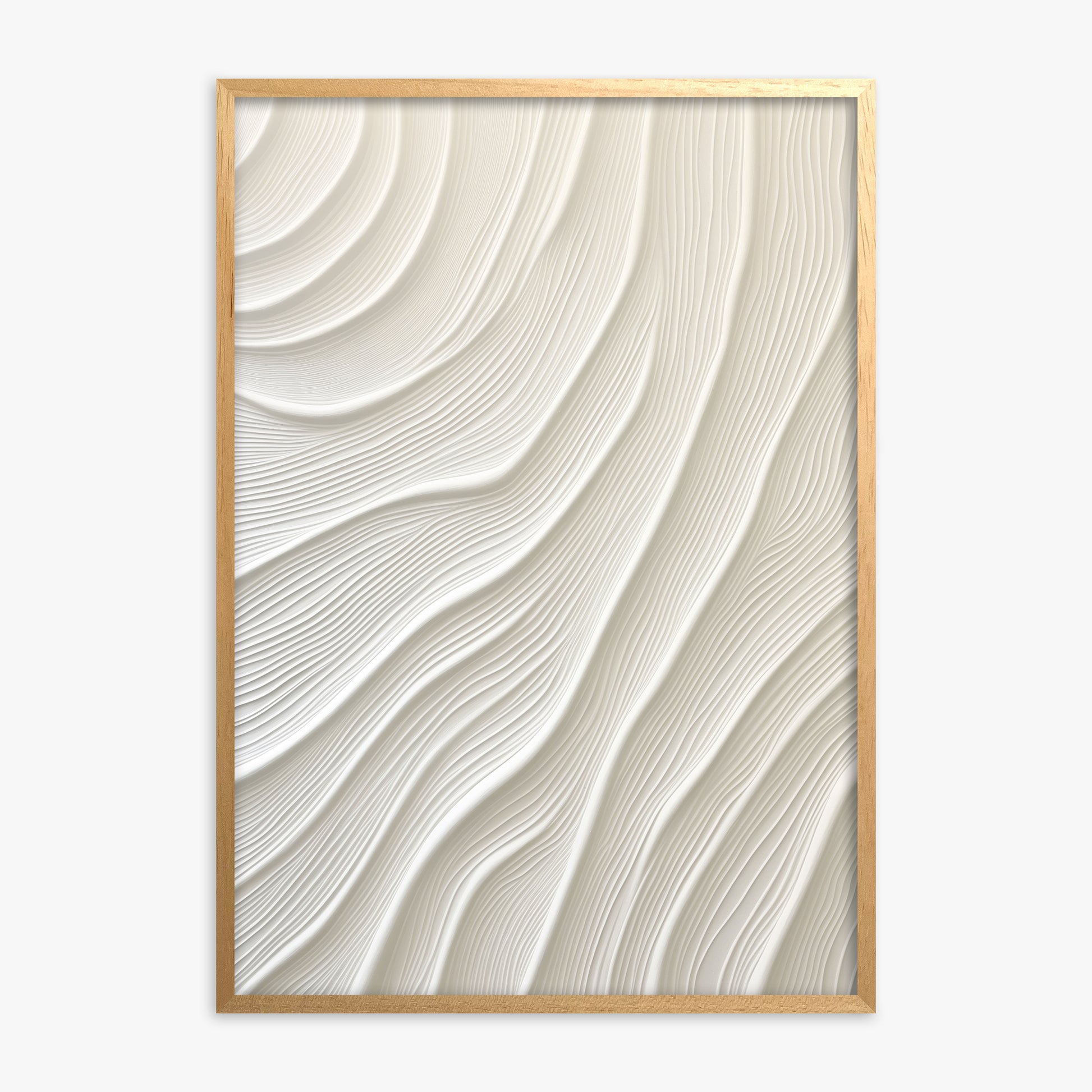 Snowdrift Layers, Oak Framed Poster With Oak Frame
