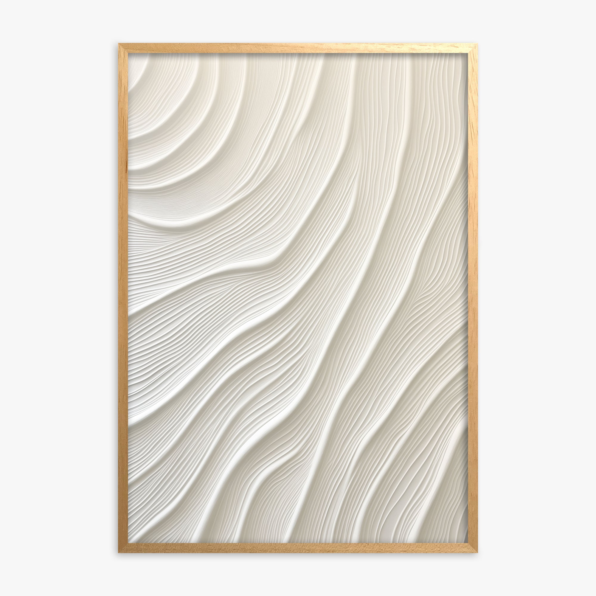 Snowdrift Layers, Oak Framed Poster With Oak Frame