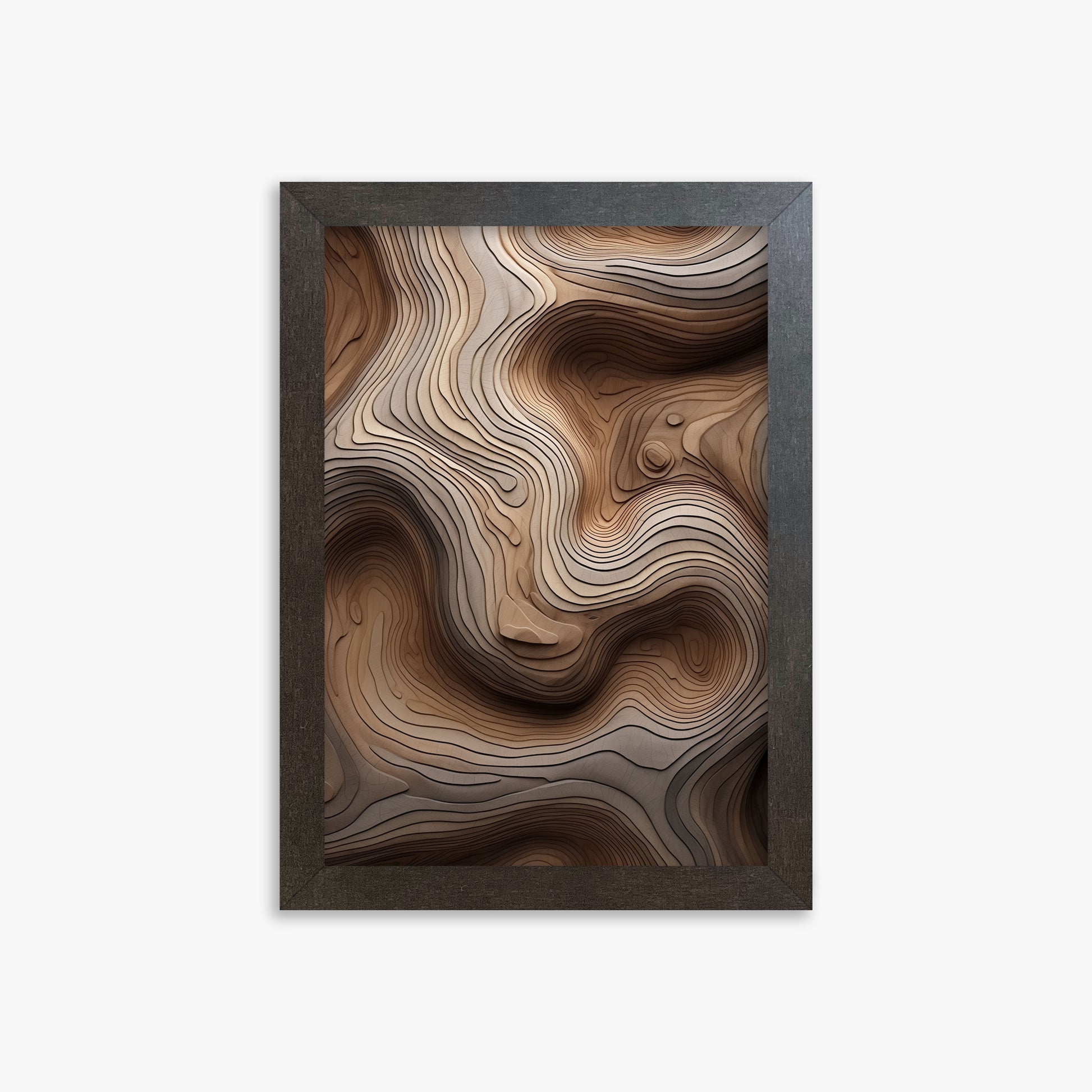 Woodland Topography, 21x30cm Framed Poster With Espresso Frame