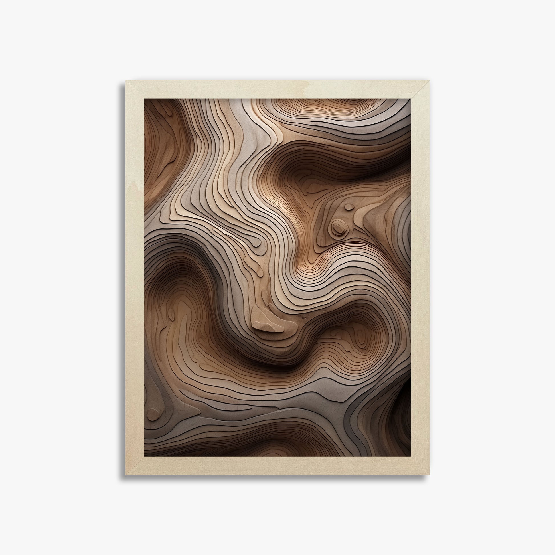 Woodland Topography, 30x40cm Framed Poster With Lime Wood Frame