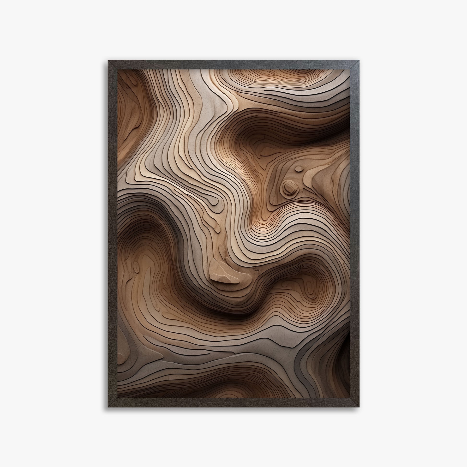 Woodland Topography, 50x70cm Framed Poster With Espresso Frame