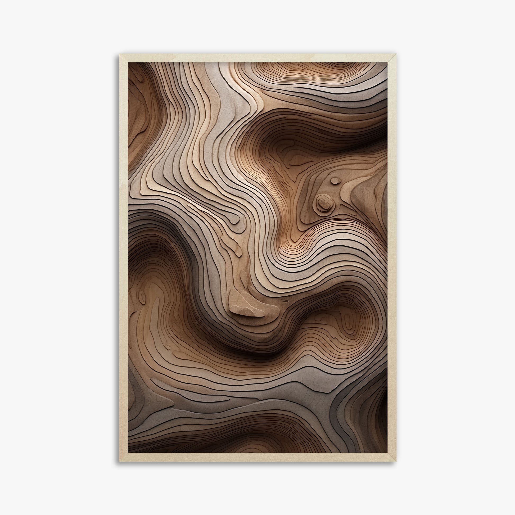 Woodland Topography, 61x91cm Framed Poster With Lime Wood Frame