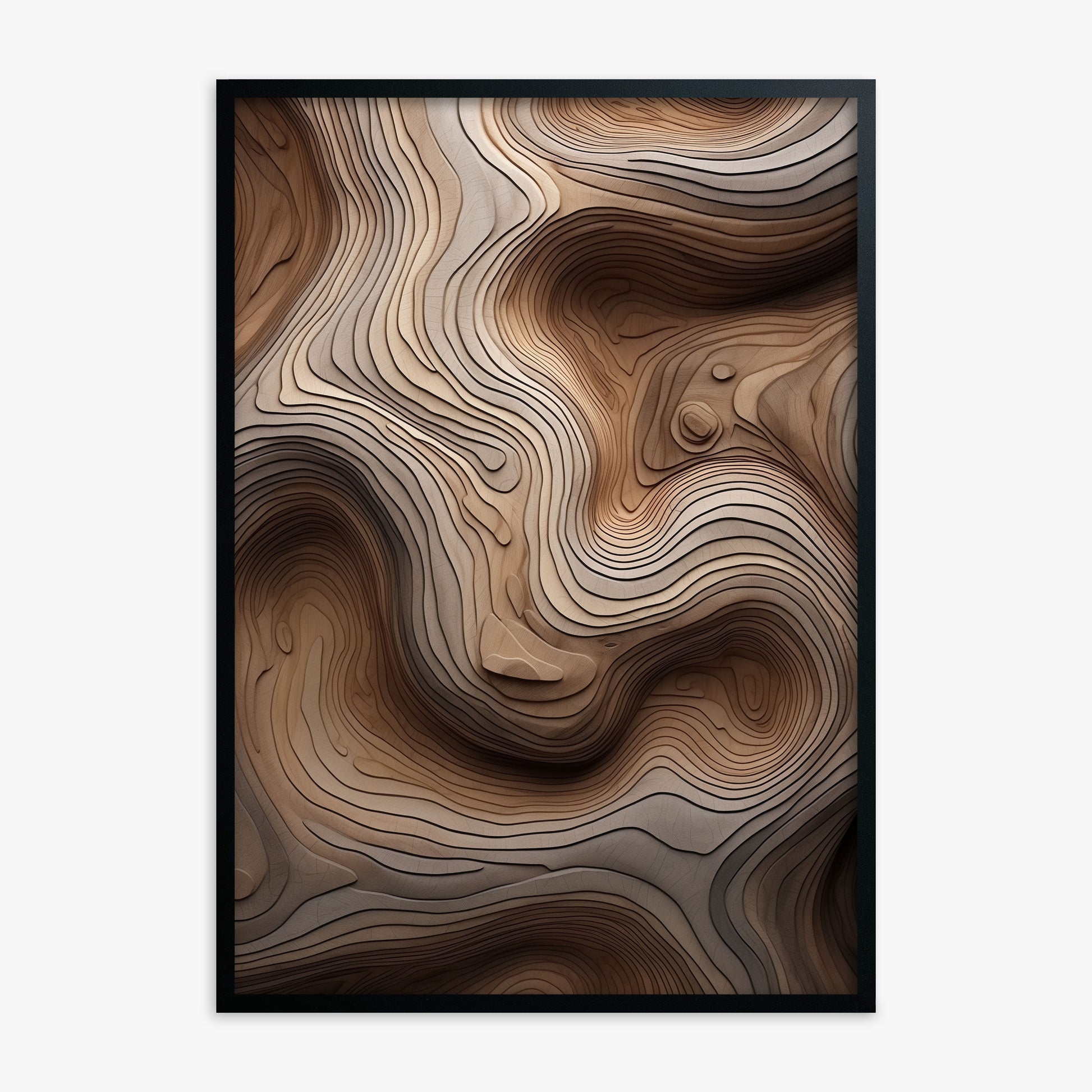 Woodland Topography, Black Framed Poster With Black Frame