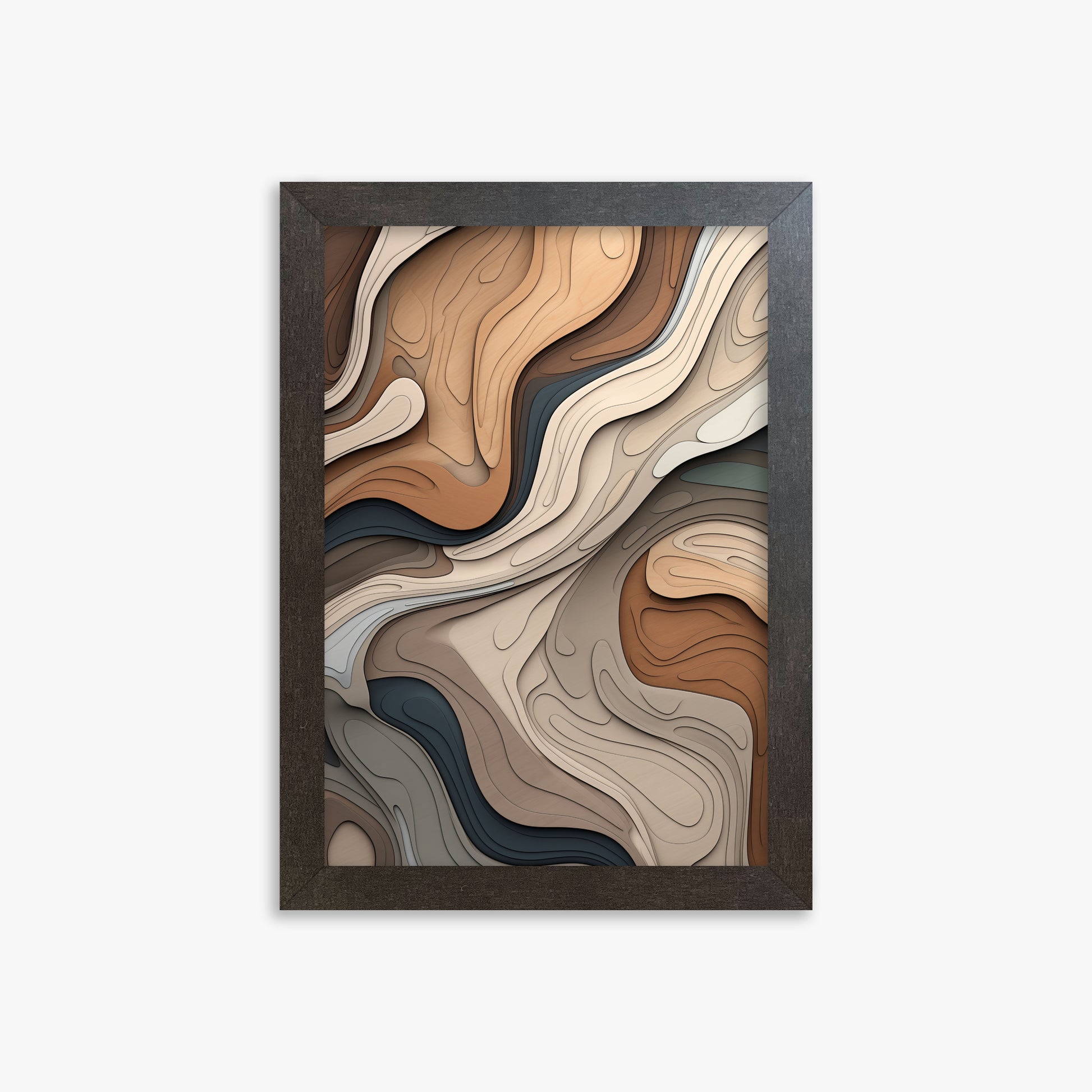 Contour Layer Symphony, 21x30cm Framed Poster With Espresso Frame