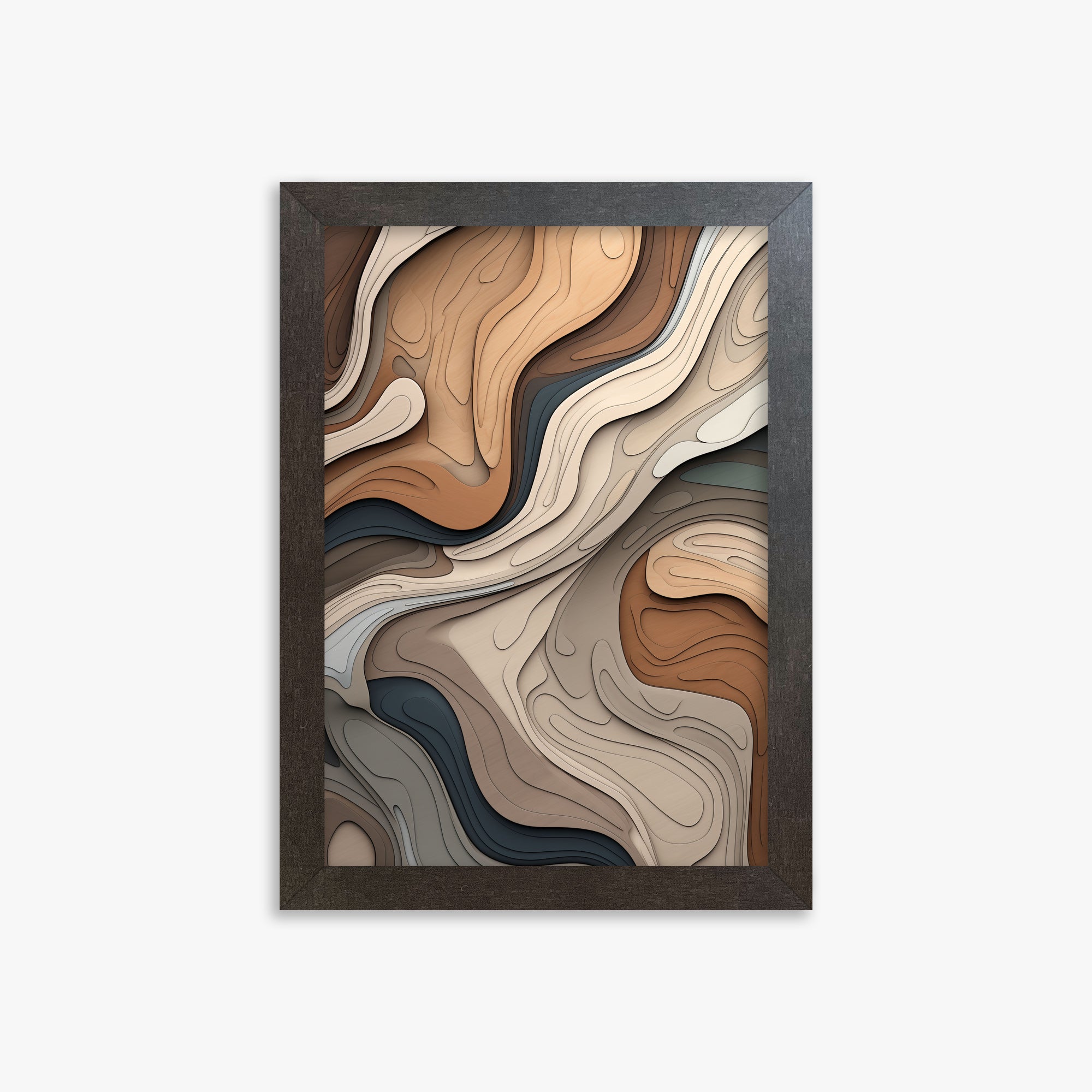 Contour Layer Symphony, 21x30cm Framed Poster With Espresso Frame