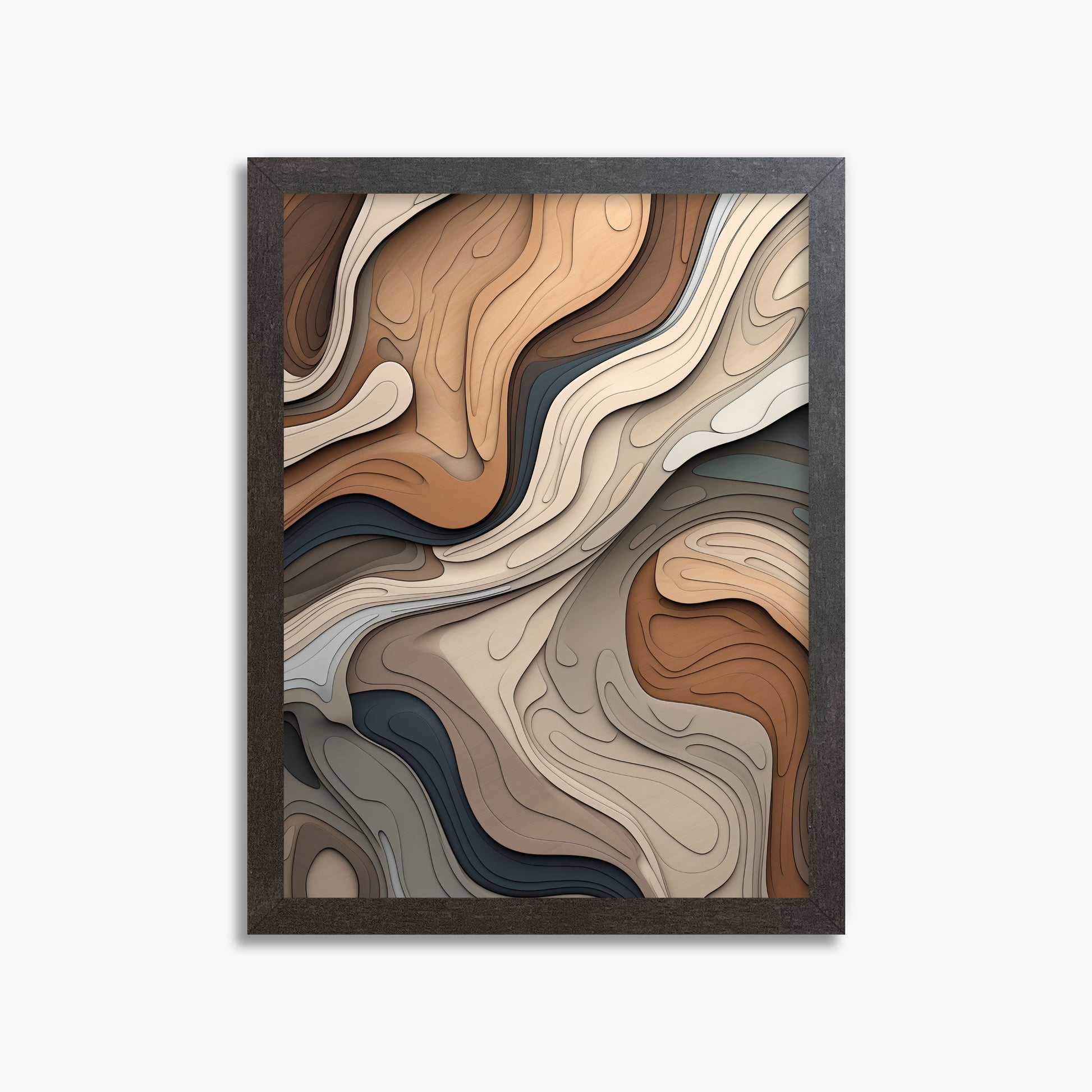 Contour Layer Symphony, 30x40cm Framed Poster With Espresso Frame