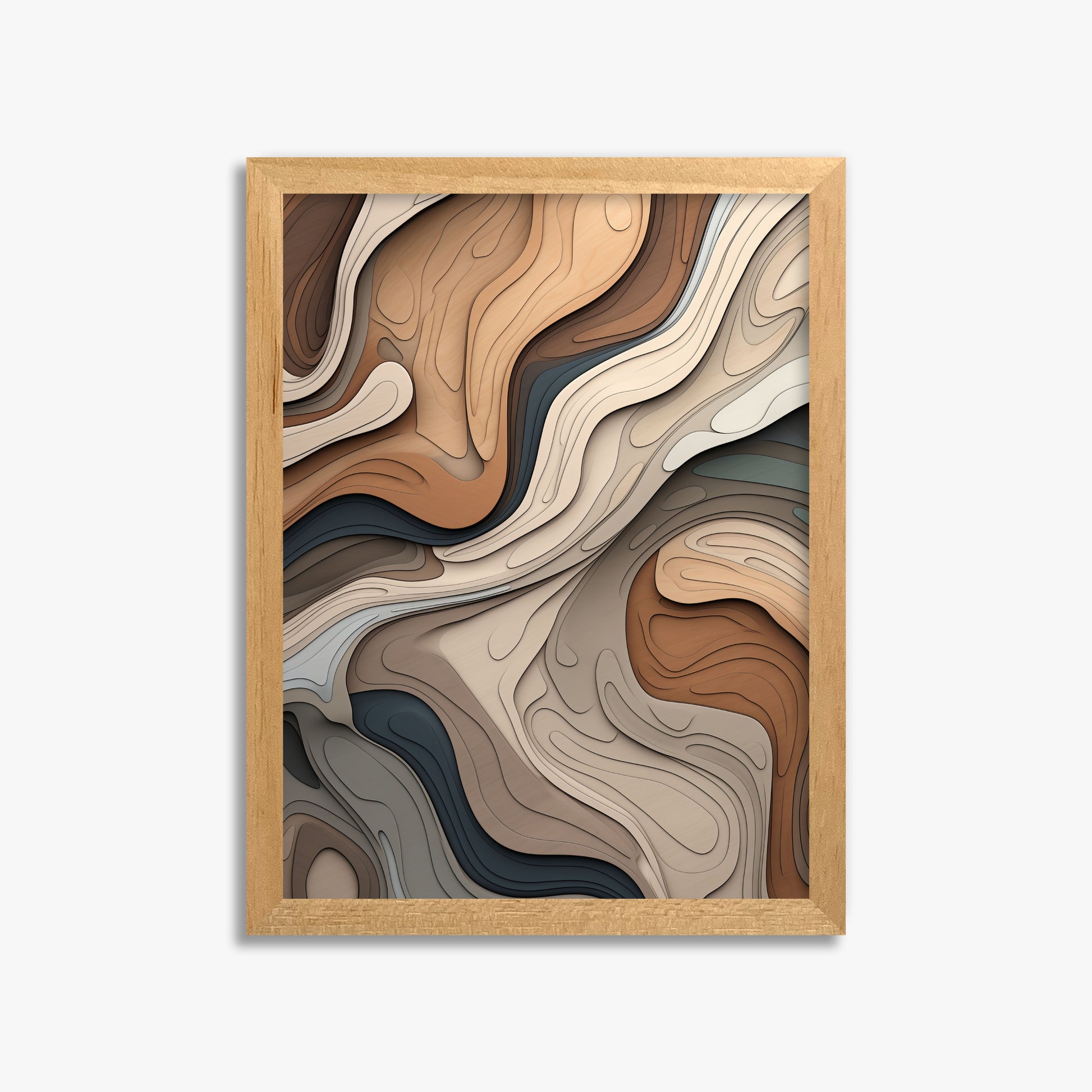 Contour Layer Symphony, 30x40cm Framed Poster With Oak Frame