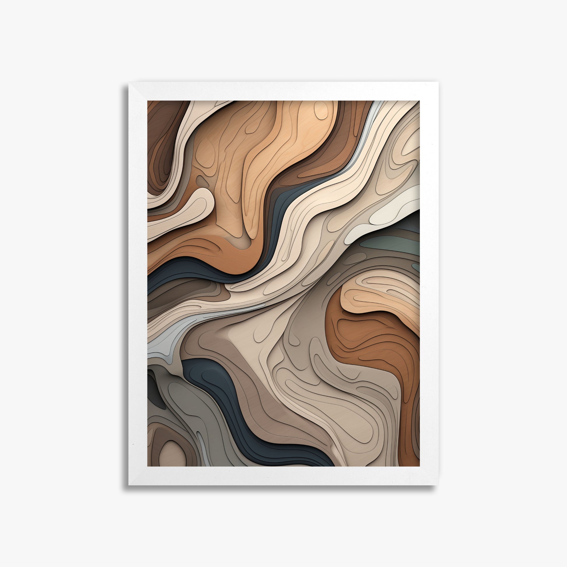 Contour Layer Symphony, 30x40cm Framed Poster With White Frame