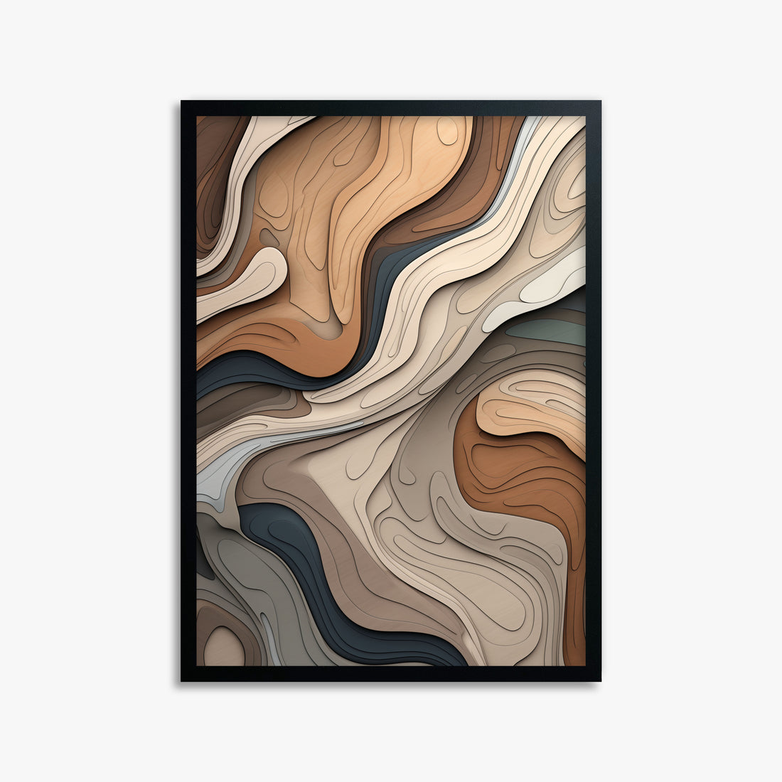 Contour Layer Symphony, 50x70cm Framed Poster With Black Frame