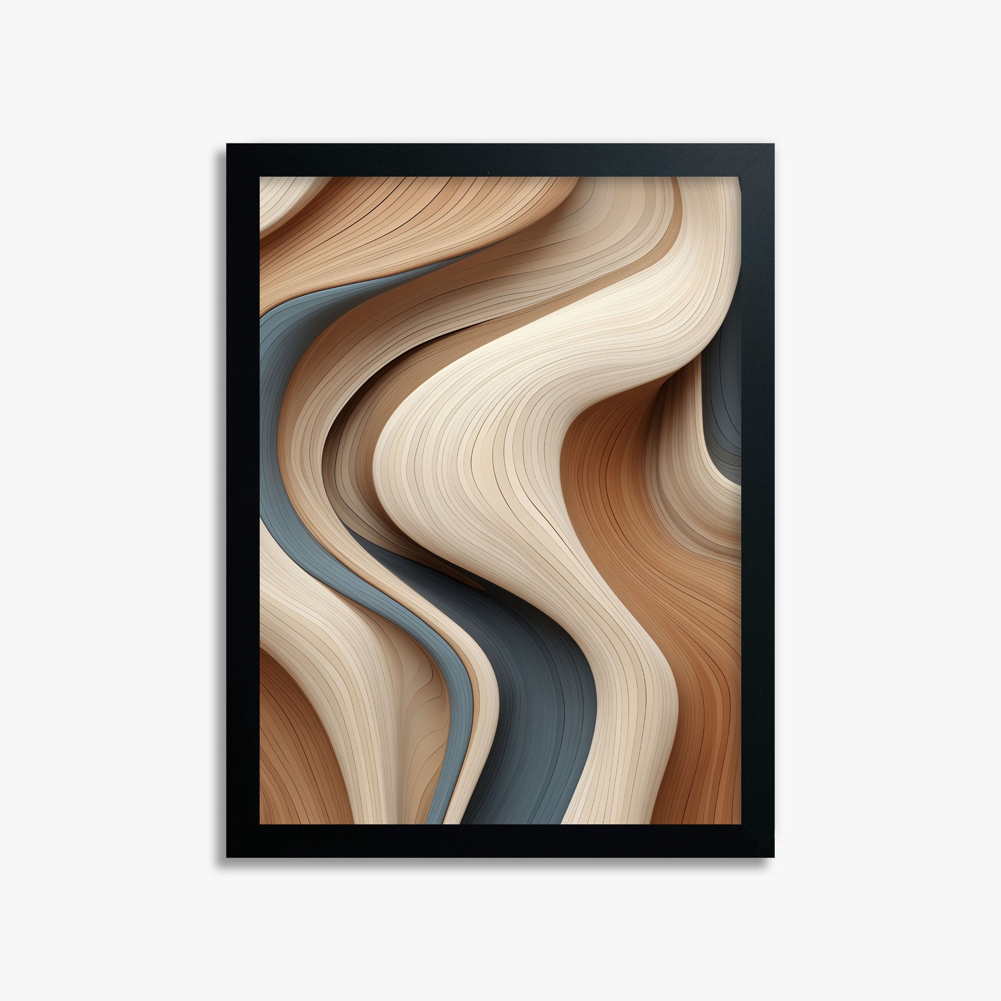 Sedimentary Currents, 30x40cm Framed Poster With Black Frame