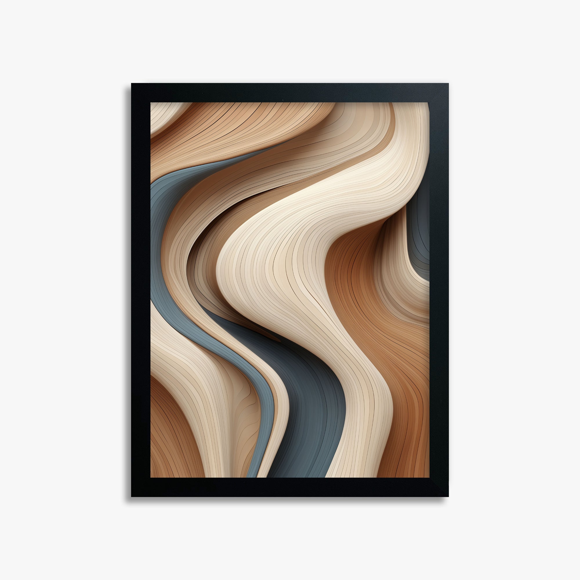 Sedimentary Currents, 30x40cm Framed Poster With Black Frame