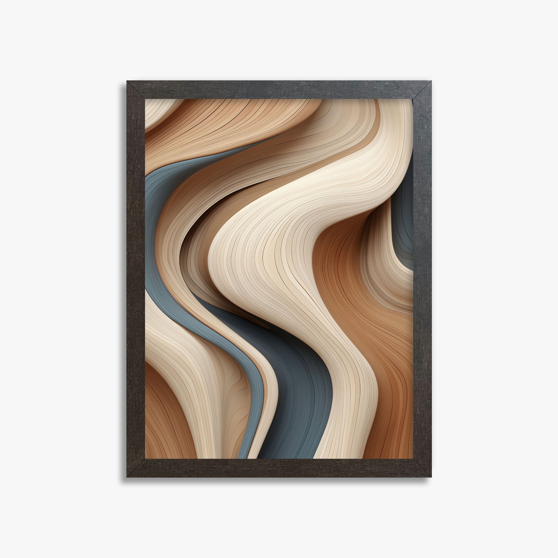 Sedimentary Currents, 30x40cm Framed Poster With Espresso Frame