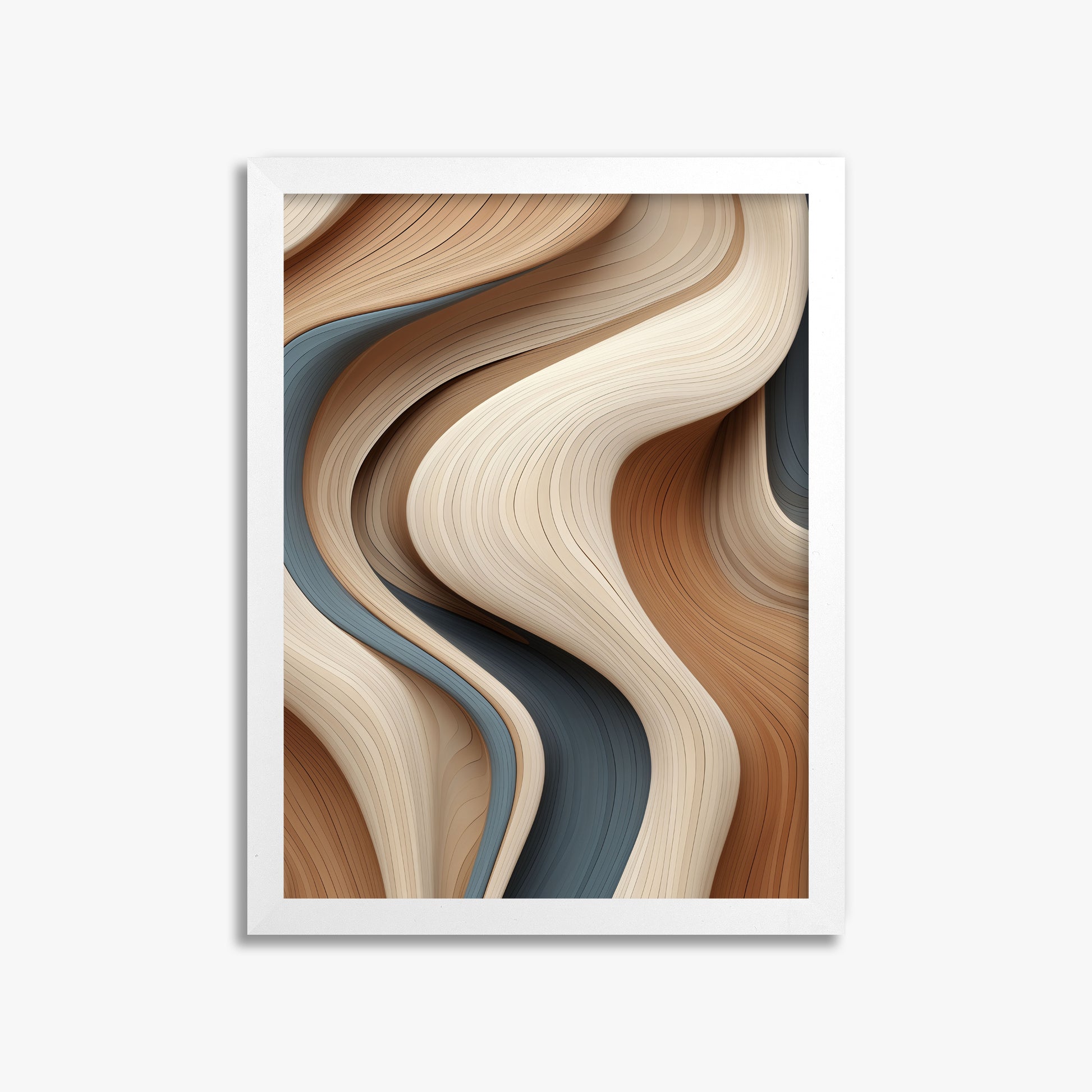 Sedimentary Currents, 30x40cm Framed Poster With White Frame