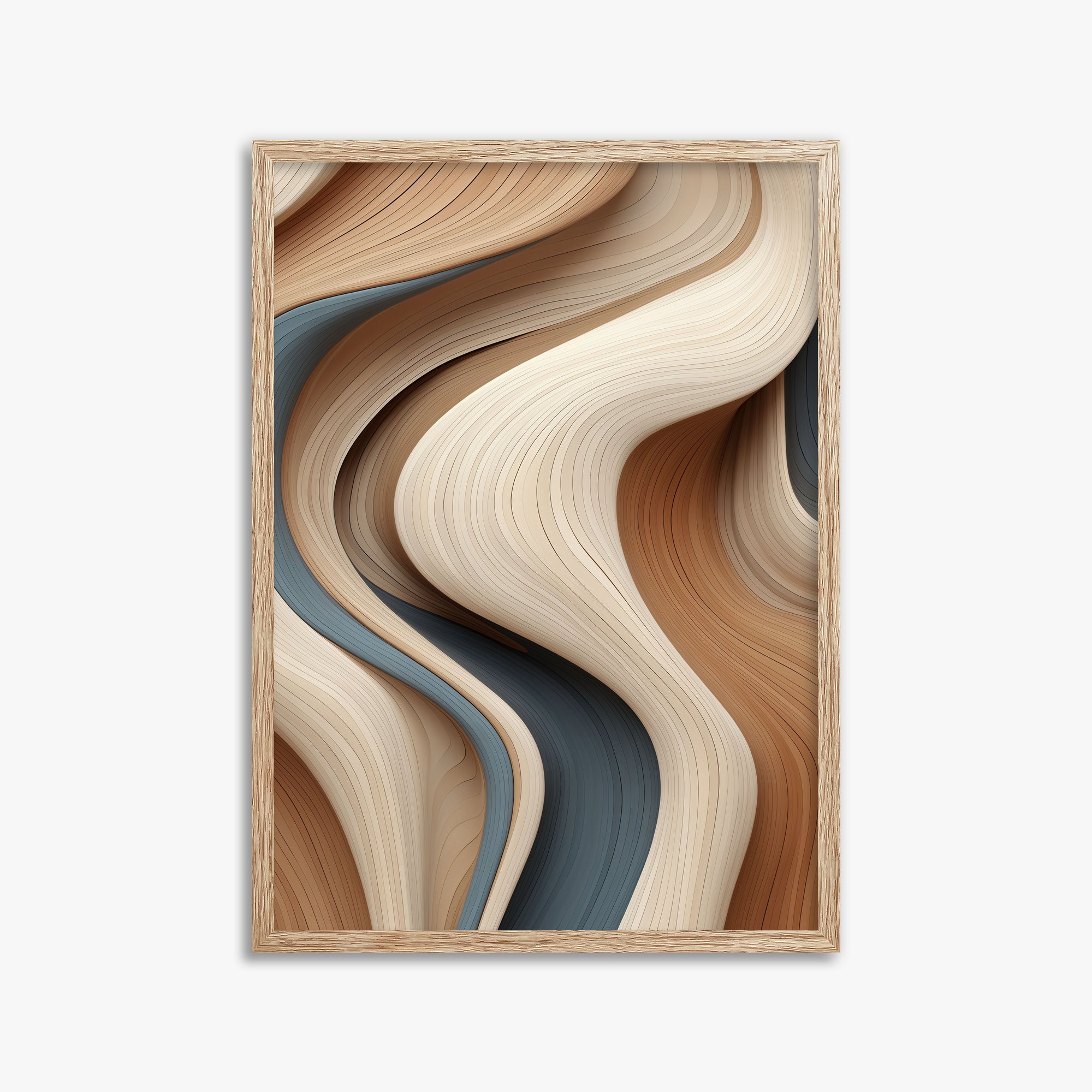 Sedimentary Currents, 50x70cm Framed Poster With Raw Oak Frame
