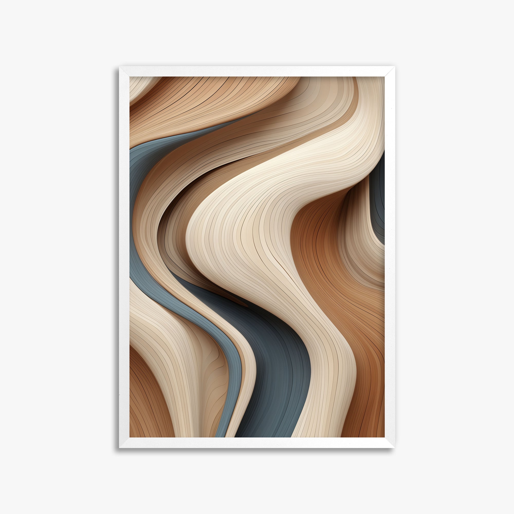 Sedimentary Currents, 50x70cm Framed Poster With White Frame