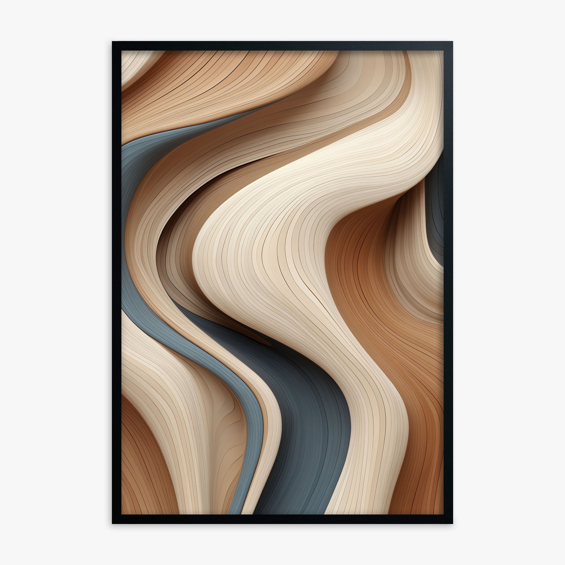 Sedimentary Currents, Black Framed Poster With Black Frame